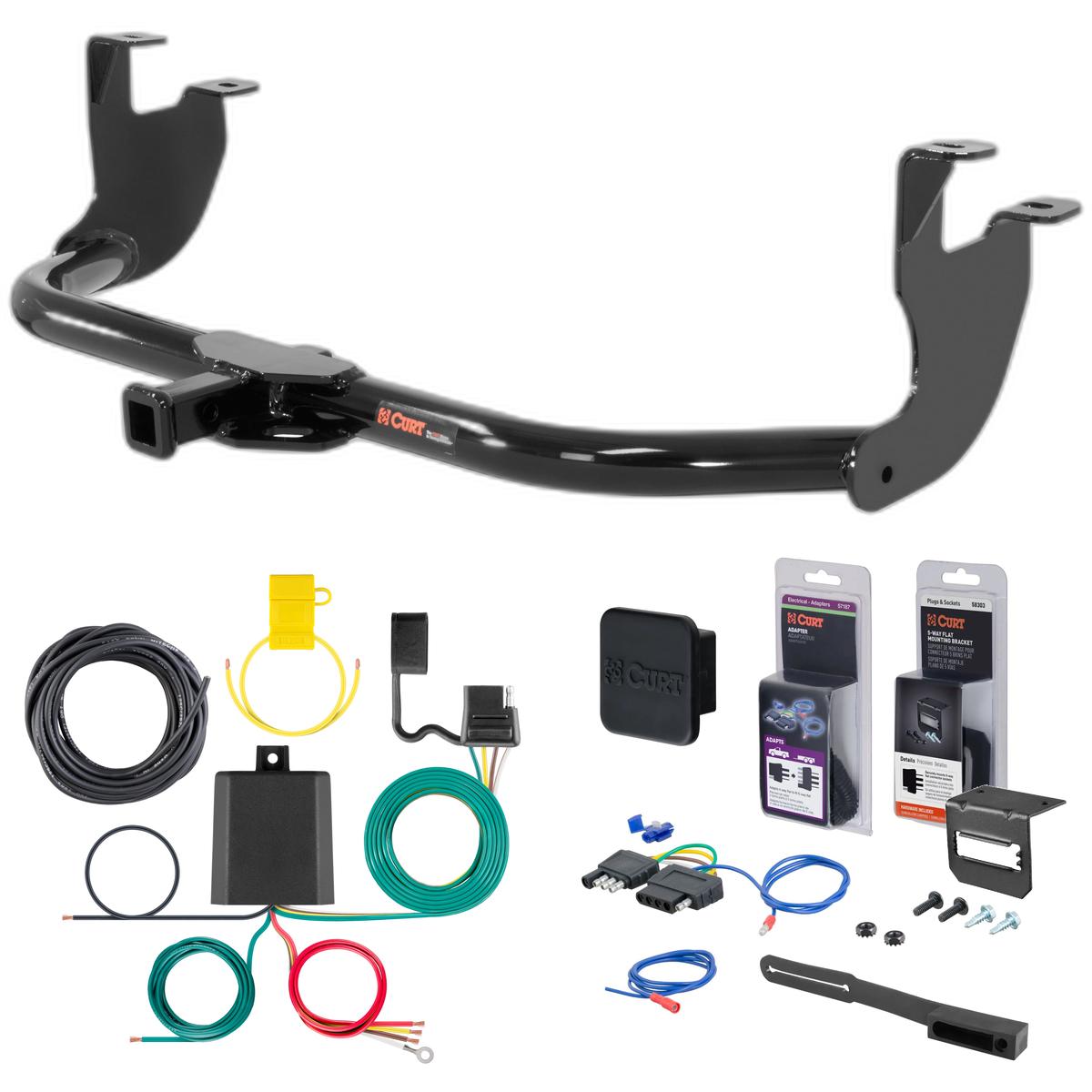 2019 Volkswagen Beetle Hatchback, excluding diesel Curt 1-1/4" Class 1 Trailer Tow Hitch + 5-Flat Wiring Kit Tow Boat/Utility Trailer with Surge Brakes 11354 thumbnail 0