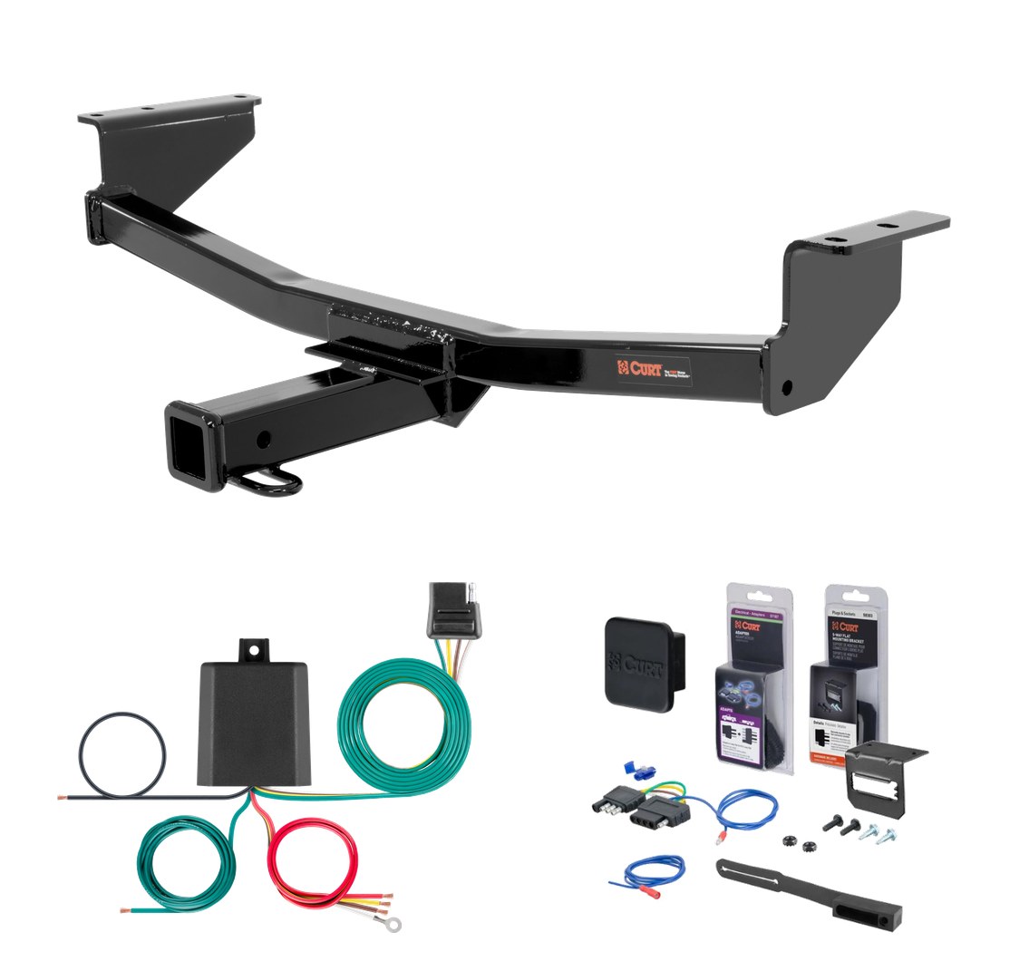 2014 - 2015 Nissan Rogue Select Curt 2" Class 3 Trailer Tow Hitch + 5-Flat Wiring Kit Tow Boat/Utility Trailer with Surge Brakes 13204 thumbnail 0