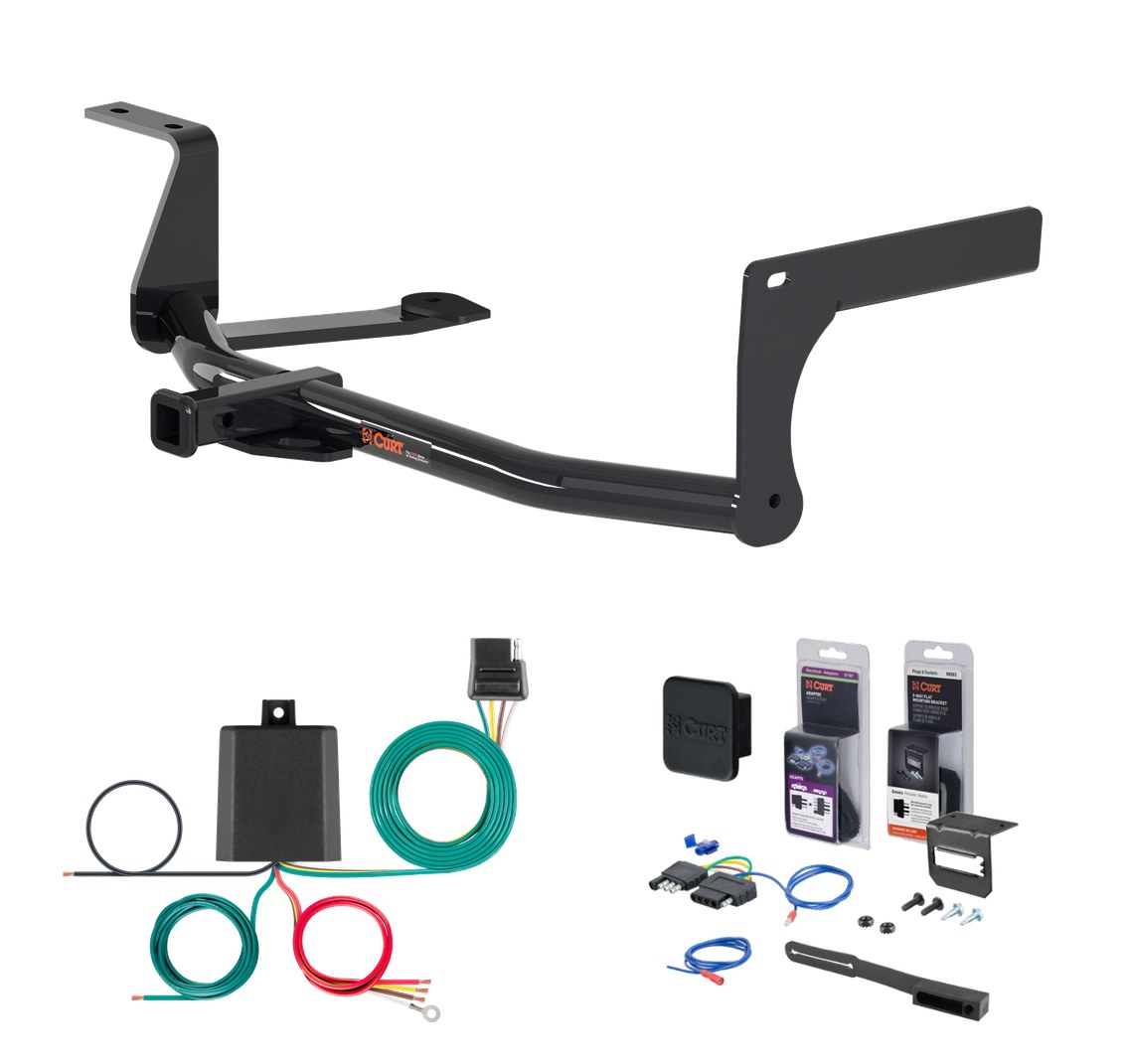 2005 - 2018 Volkswagen Jetta Sedan, excluding diesel Curt 1-1/4" Class 1 Trailer Tow Hitch + 5-Flat Wiring Kit Tow Boat/Utility Trailer with Surge Brakes 11474 thumbnail 0