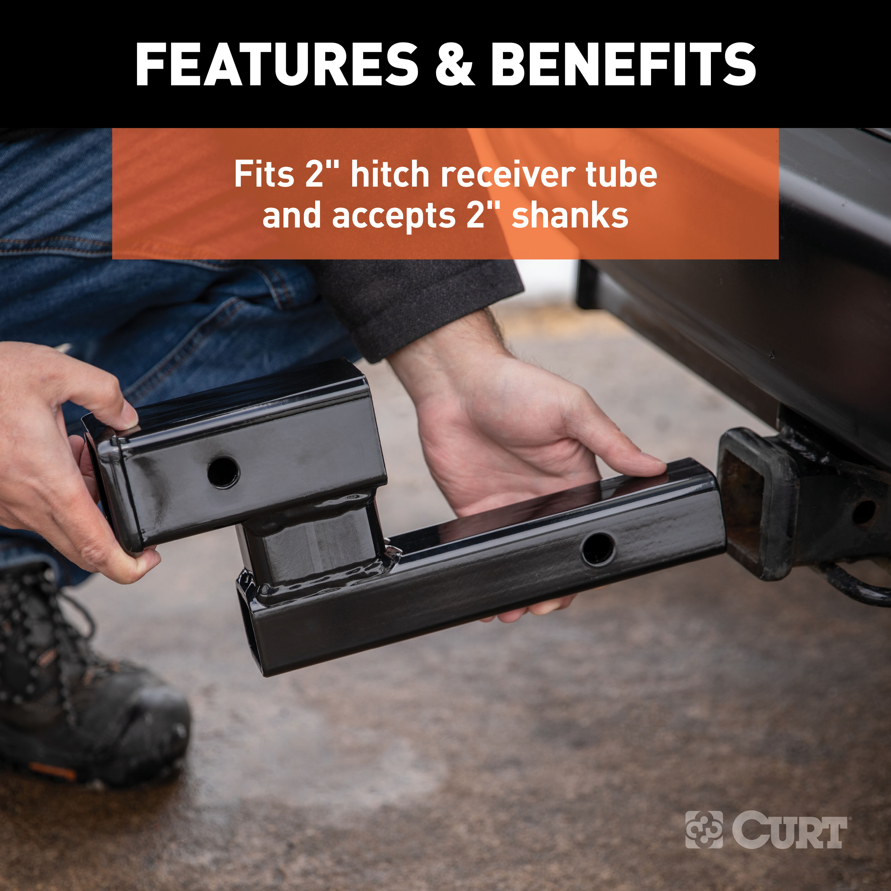 CURT Receiver Hitch Adapter (2" Shank, 4" Drop, 7,500 lbss.) Trailer Hitch Adapter thumbnail 4