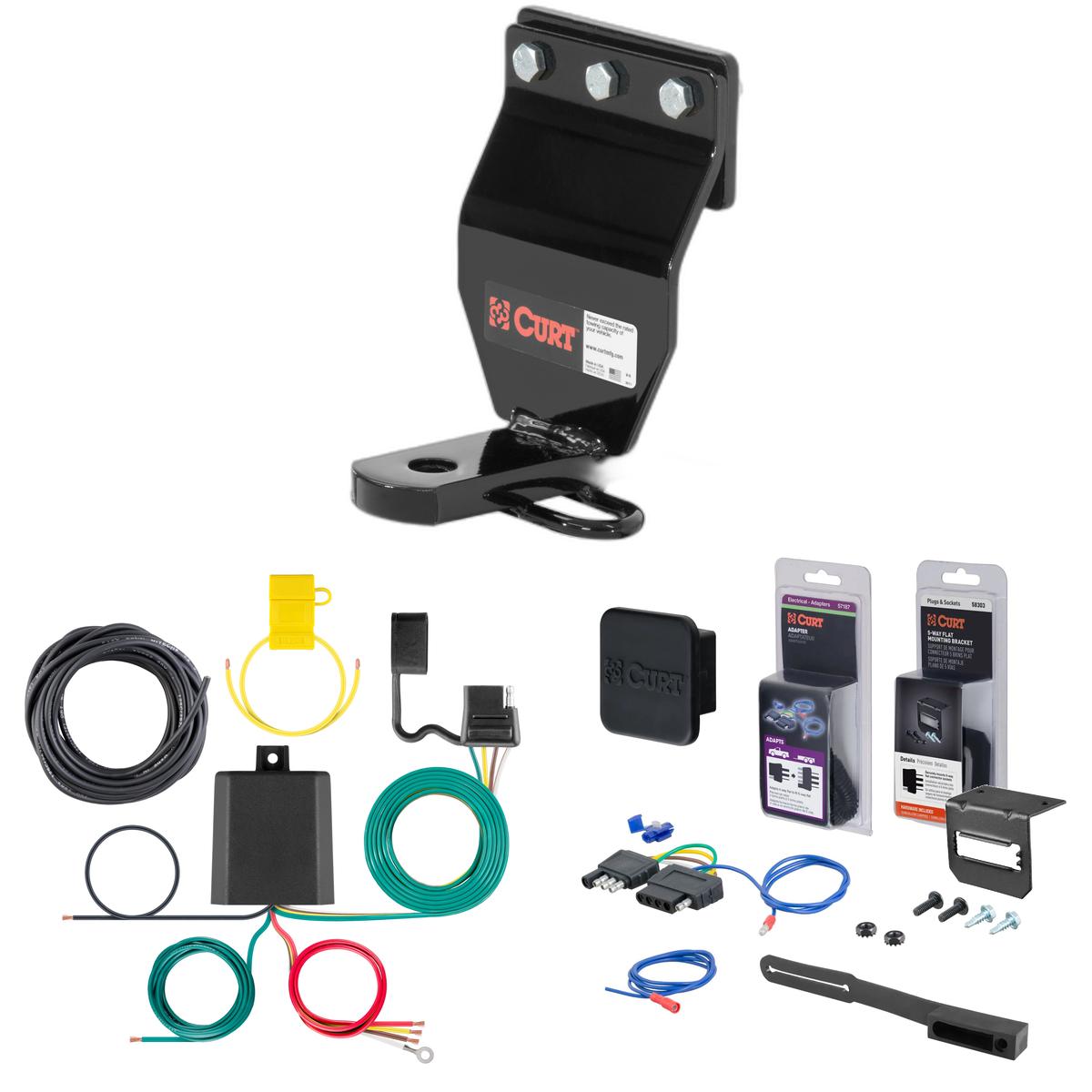 84 - 87 Honda Civic Wagon, excluding 4WD Curt FLAT, Class 1 Trailer Tow Hitch + 5-Flat Wiring Kit Tow Boat/Utility Trailer with Surge Brakes 11574 thumbnail 0