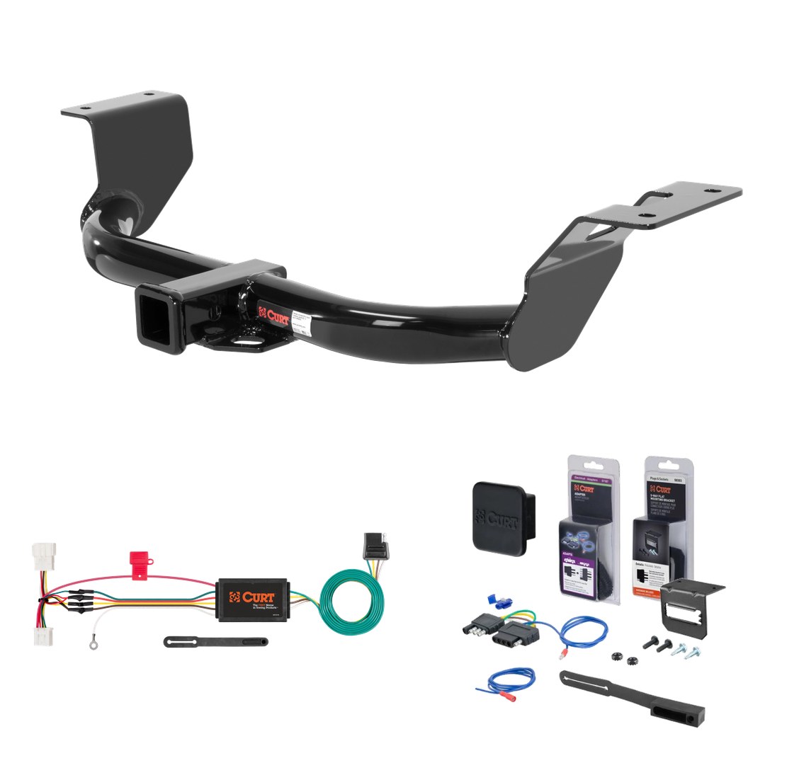 2012 - 2016 Honda CR-V Curt 2" Class 3 Trailer Tow Hitch + 5-Flat Wiring Kit Tow Boat/Utility Trailer with Surge Brakes 13119 thumbnail 0