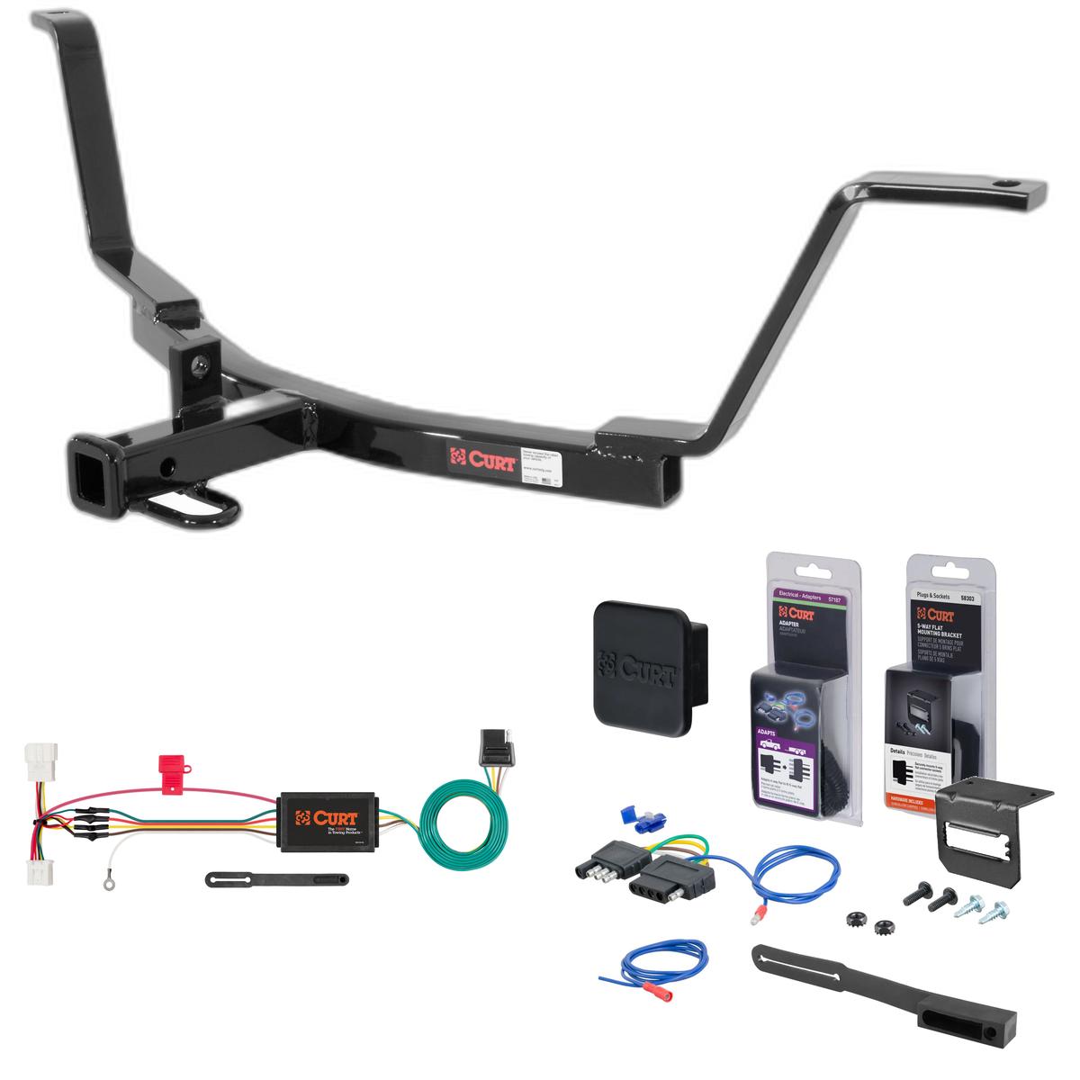 12 - 16 Honda CR-V Curt 1-1/4" Class 1 Trailer Tow Hitch + 5-Flat Wiring Kit Tow Boat/Utility Trailer with Surge Brakes 11555 thumbnail 0