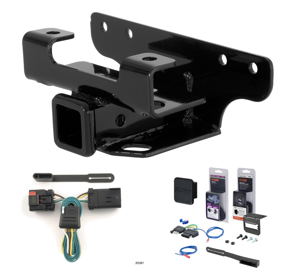 2002 Dodge Ram 1500 Factory style (built before 11/02) Curt 2" Class 3 Trailer Tow Hitch + 5-Flat Wiring Kit Tow Boat/Utility Trailer with Surge Brakes 13326-1 thumbnail 0