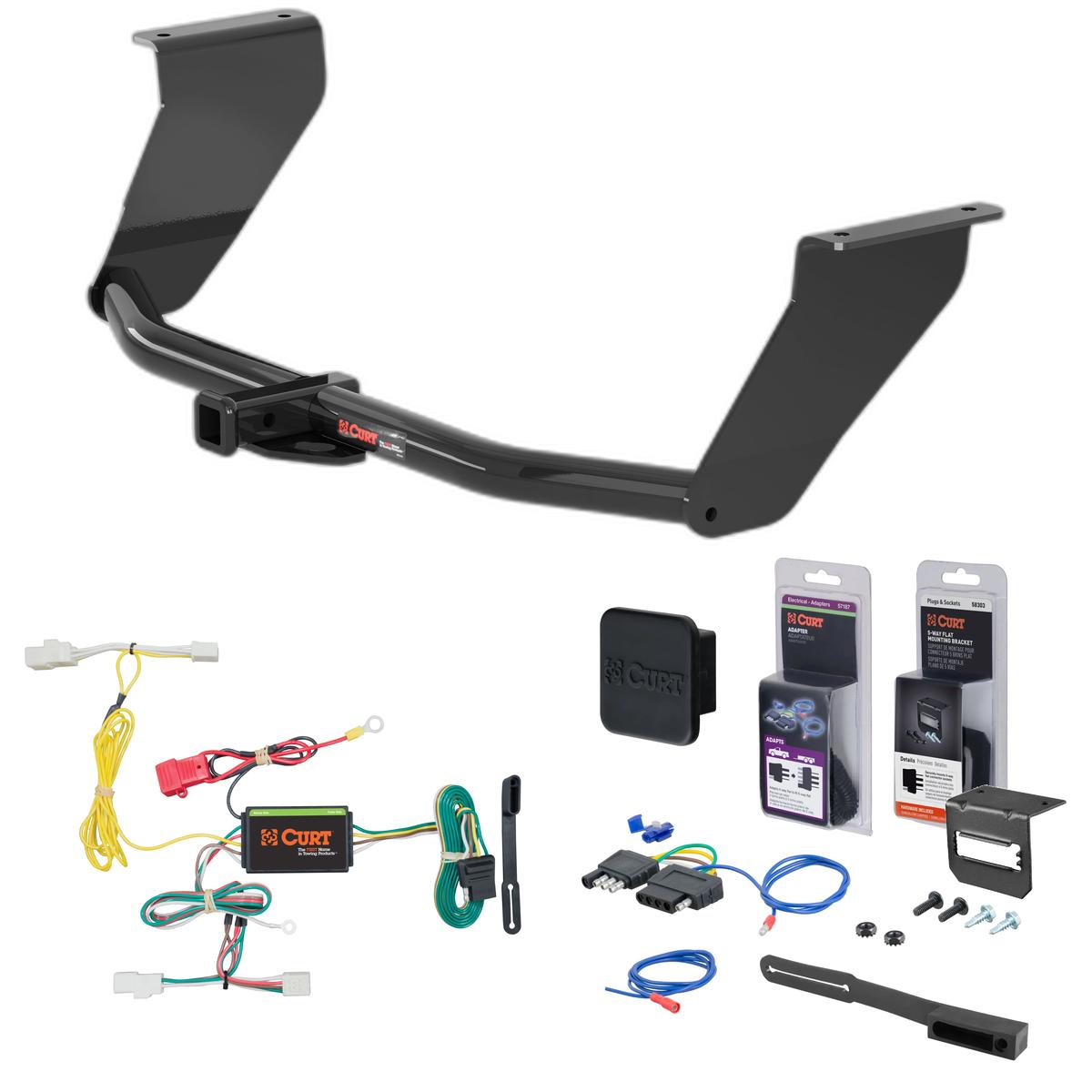 2017 Gensis G80 Curt 1-1/4" Class 2 Trailer Tow Hitch + 5-Flat Wiring Kit Tow Boat/Utility Trailer with Surge Brakes 12165 thumbnail 0