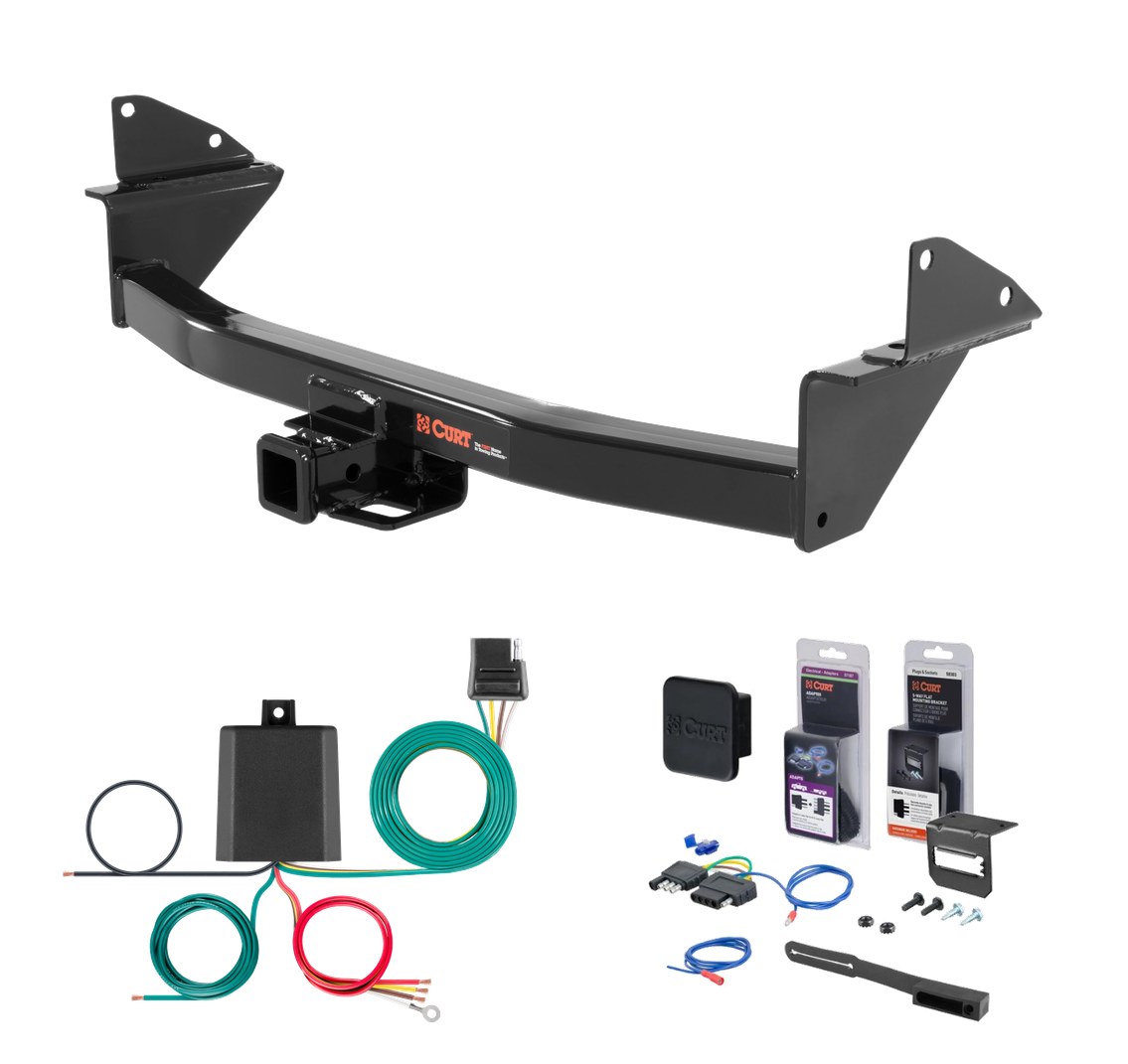 2015 - 2022 GMC Canyon Curt 2" Class 3 Trailer Tow Hitch + 5-Flat Wiring Kit Tow Boat/Utility Trailer with Surge Brakes 13176 thumbnail 0