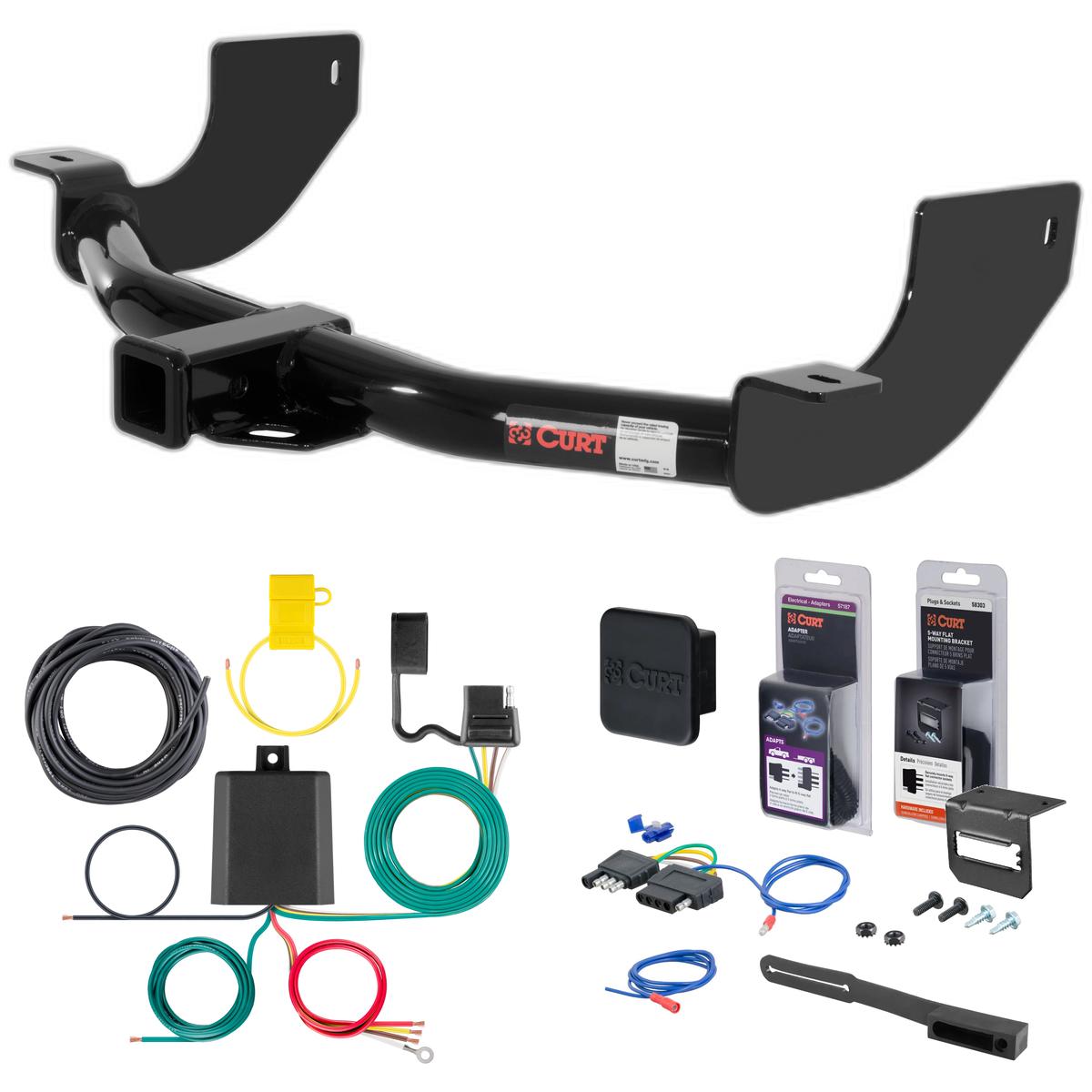 06 - 13 Land Rover Range Rover Sport HSE Curt 2" Class 3 Trailer Tow Hitch + 5-Flat Wiring Kit Tow Boat/Utility Trailer with Surge Brakes 13456 thumbnail 0