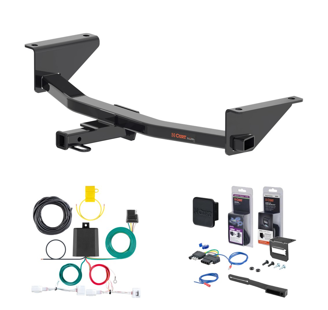 2019 - 2026 Mazda 3 Sedan Curt 1-1/4" Class 1 Trailer Tow Hitch + 5-Flat Wiring Kit Tow Boat/Utility Trailer with Surge Brakes 11636 thumbnail 0