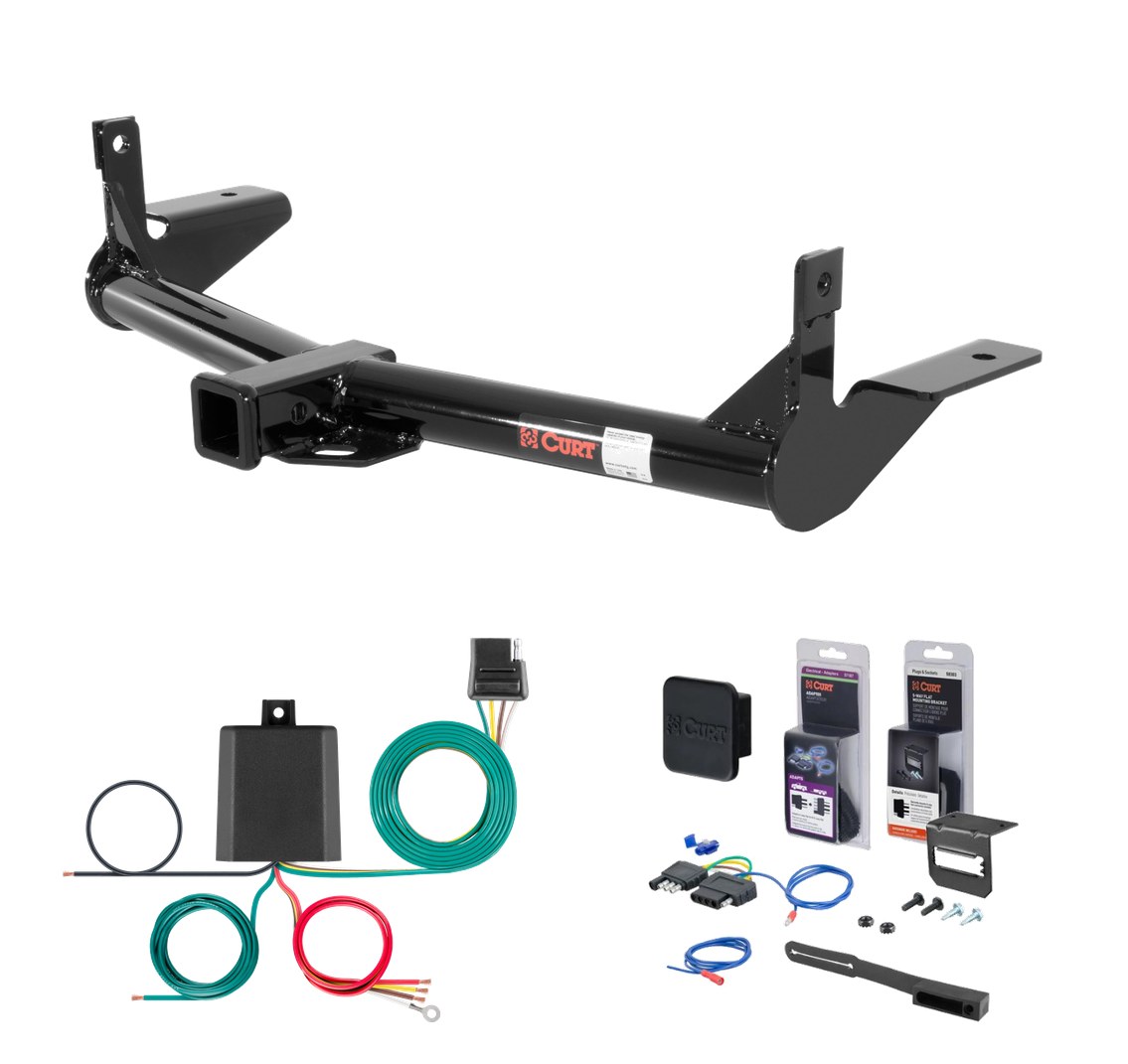 2006 - 2010 Ford Explorer Fits beneath factory 1-1/4" receiver hitch Curt 2" Class 3 Trailer Tow Hitch + 5-Flat Wiring Kit Tow Boat/Utility Trailer with Surge Brakes 13112 thumbnail 0