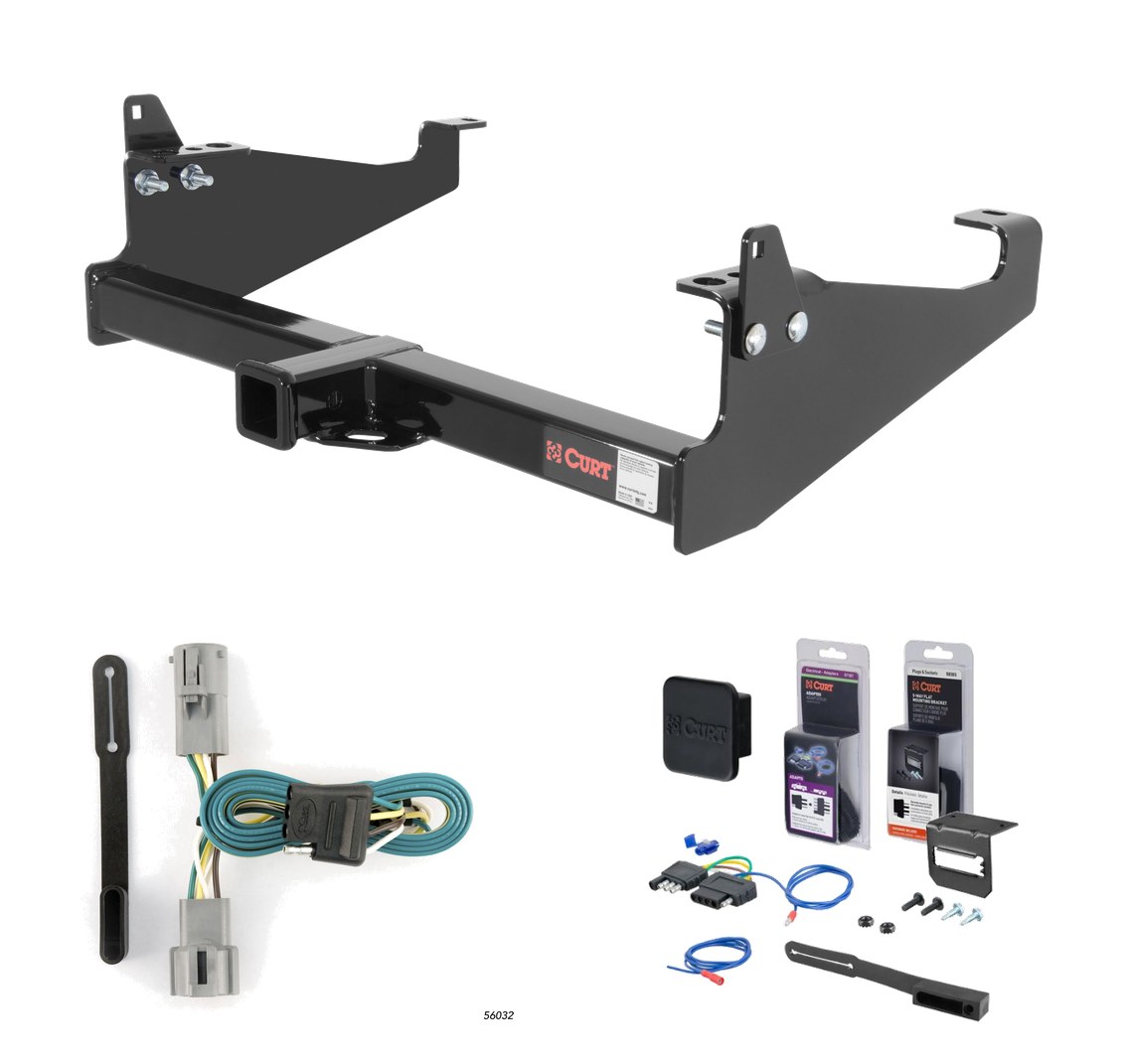 2005 - 2007 Ford F-350 Super Duty Cab & chassis with 34" frame width (O.D.) Curt 2" Class 4 Trailer Tow Hitch + 5-Flat Wiring Kit Tow Boat/Utility Trailer with Surge Brakes 14048 thumbnail 0