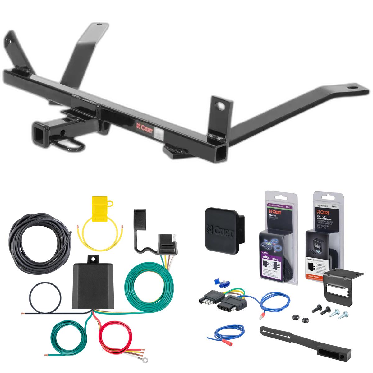 00 - 05 Chevrolet Cavalier Excluding LS Sport Curt 1-1/4" Class 1 Trailer Tow Hitch + 5-Flat Wiring Kit Tow Boat/Utility Trailer with Surge Brakes 11109 thumbnail 0
