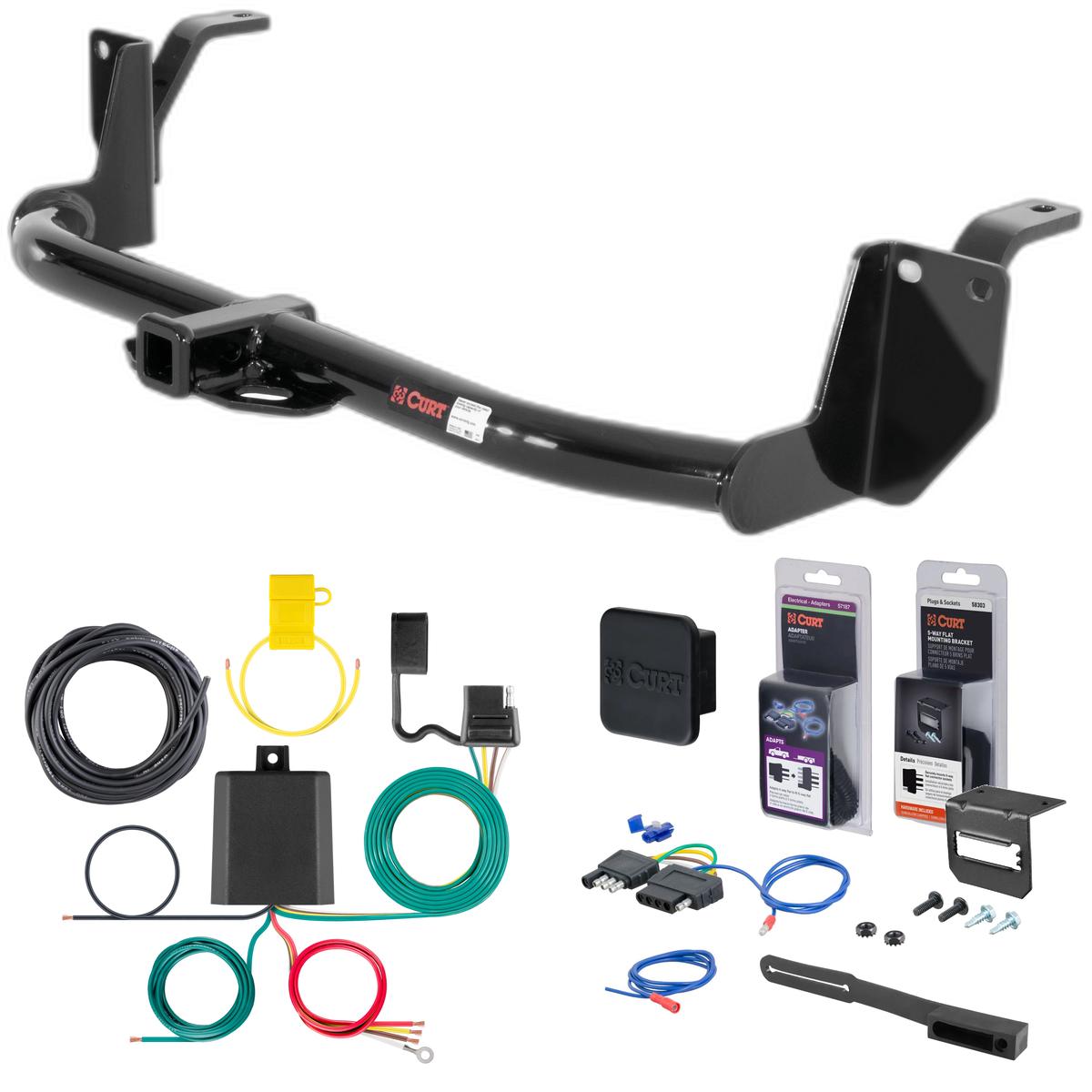 2012 Honda Crosstour Curt 1-1/4" Class 1 Trailer Tow Hitch + 5-Flat Wiring Kit Tow Boat/Utility Trailer with Surge Brakes 11002 thumbnail 0