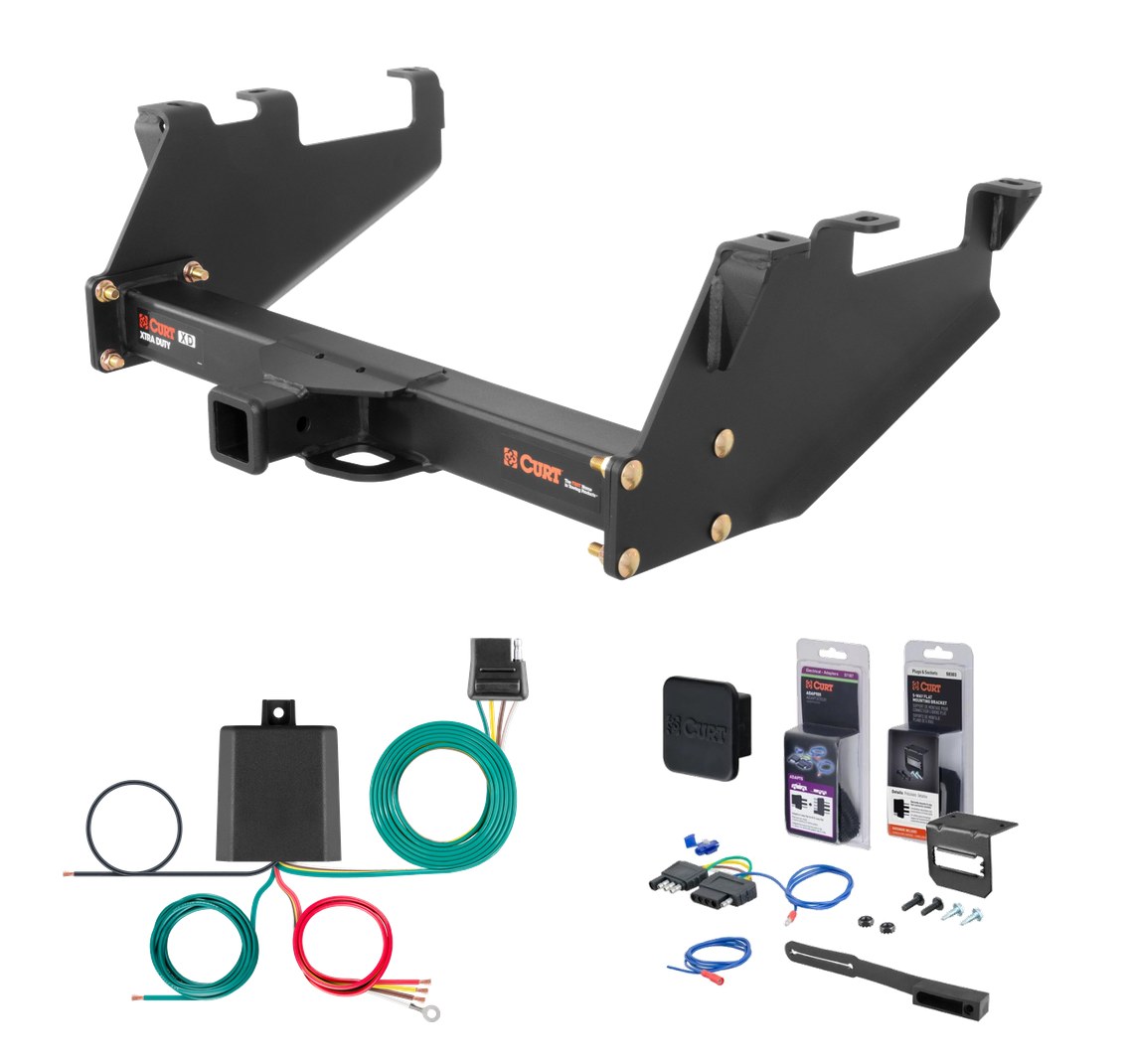 1985 - 1987 GMC C2500 With 10" step bumper Curt 2" Class 5 Trailer Tow Hitch + 5-Flat Wiring Kit Tow Boat/Utility Trailer with Surge Brakes 15317 thumbnail 0