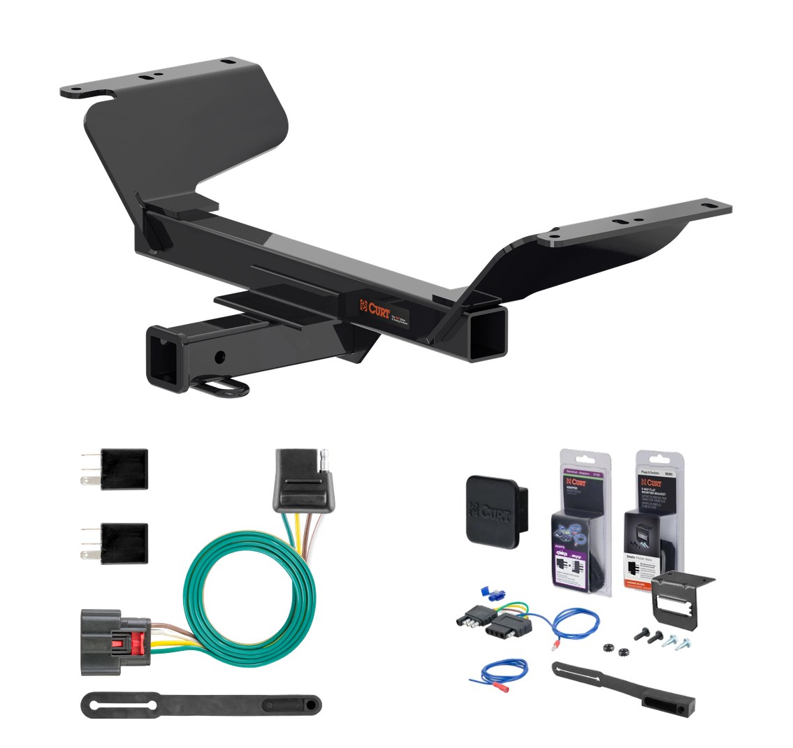 2018 GMC Terrain Excluding diesel Curt 2" Class 3 Trailer Tow Hitch + 5-Flat Wiring Kit Tow Boat/Utility Trailer with Surge Brakes 13439 thumbnail 0