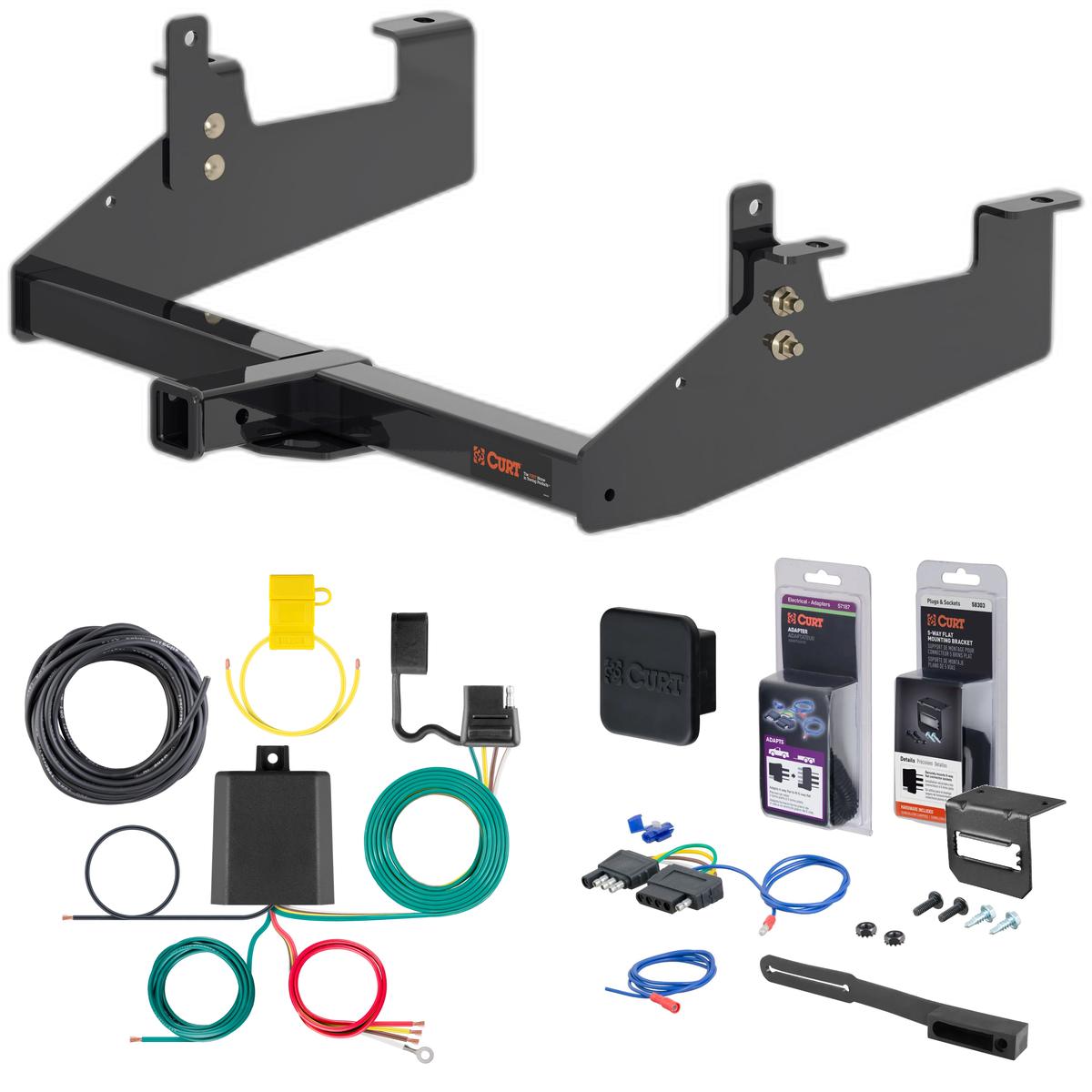 20 - 24 Chevrolet Silverado 3500 HD 8' bed, excluding factory receiver, Tommy Gate lift or cab & chassis Curt 2" Class 3 Trailer Tow Hitch + 5-Flat Wiring Kit Tow Boat/Utility Trailer with Surge Brakes 13447 thumbnail 0