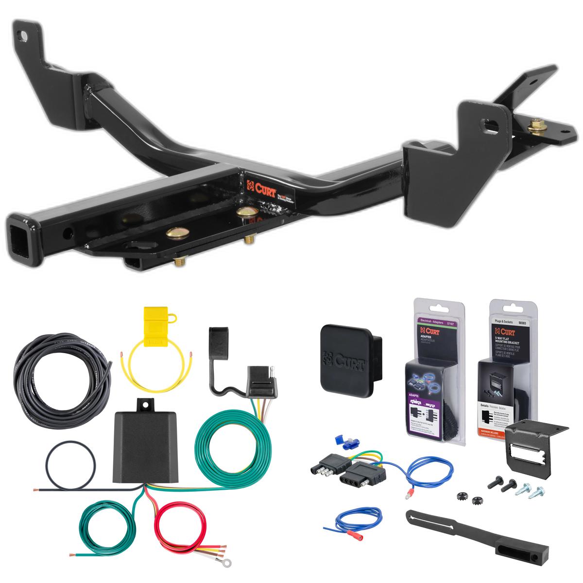 13 - 19 Cadillac XTS Curt 1-1/4" Class 2 Trailer Tow Hitch + 5-Flat Wiring Kit Tow Boat/Utility Trailer with Surge Brakes 12115 thumbnail 0