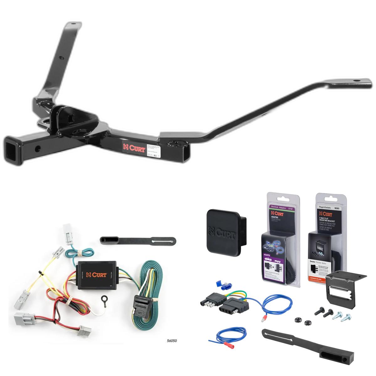 06 - 07 Honda Accord Frame mount Curt 1-1/4" Class 1 Trailer Tow Hitch + 5-Flat Wiring Kit Tow Boat/Utility Trailer with Surge Brakes 11327 thumbnail 0