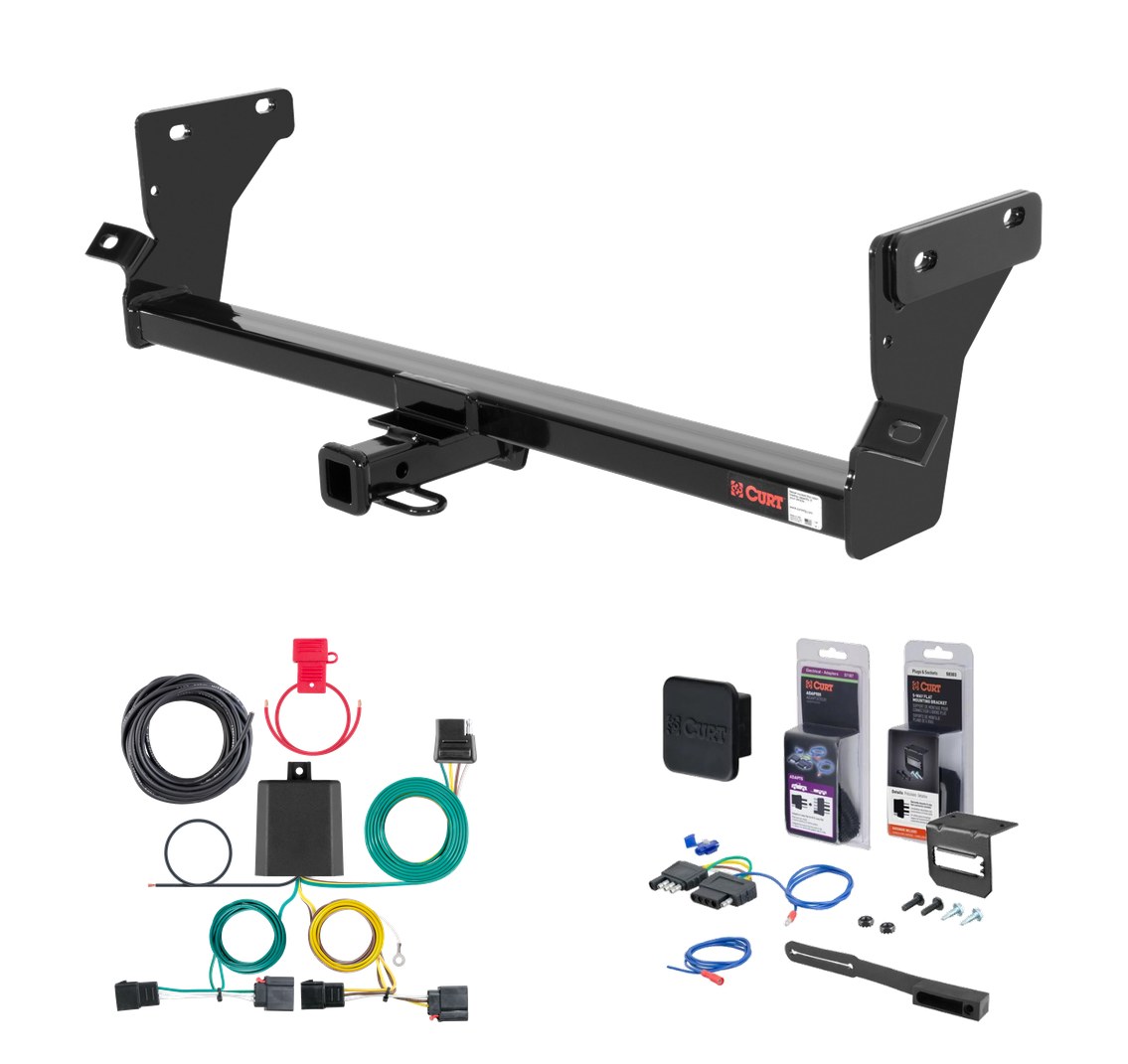 2008 - 2012 Dodge Caliber Excluding SRT Curt 1-1/4" Class 1 Trailer Tow Hitch + 5-Flat Wiring Kit Tow Boat/Utility Trailer with Surge Brakes 11006 thumbnail 0