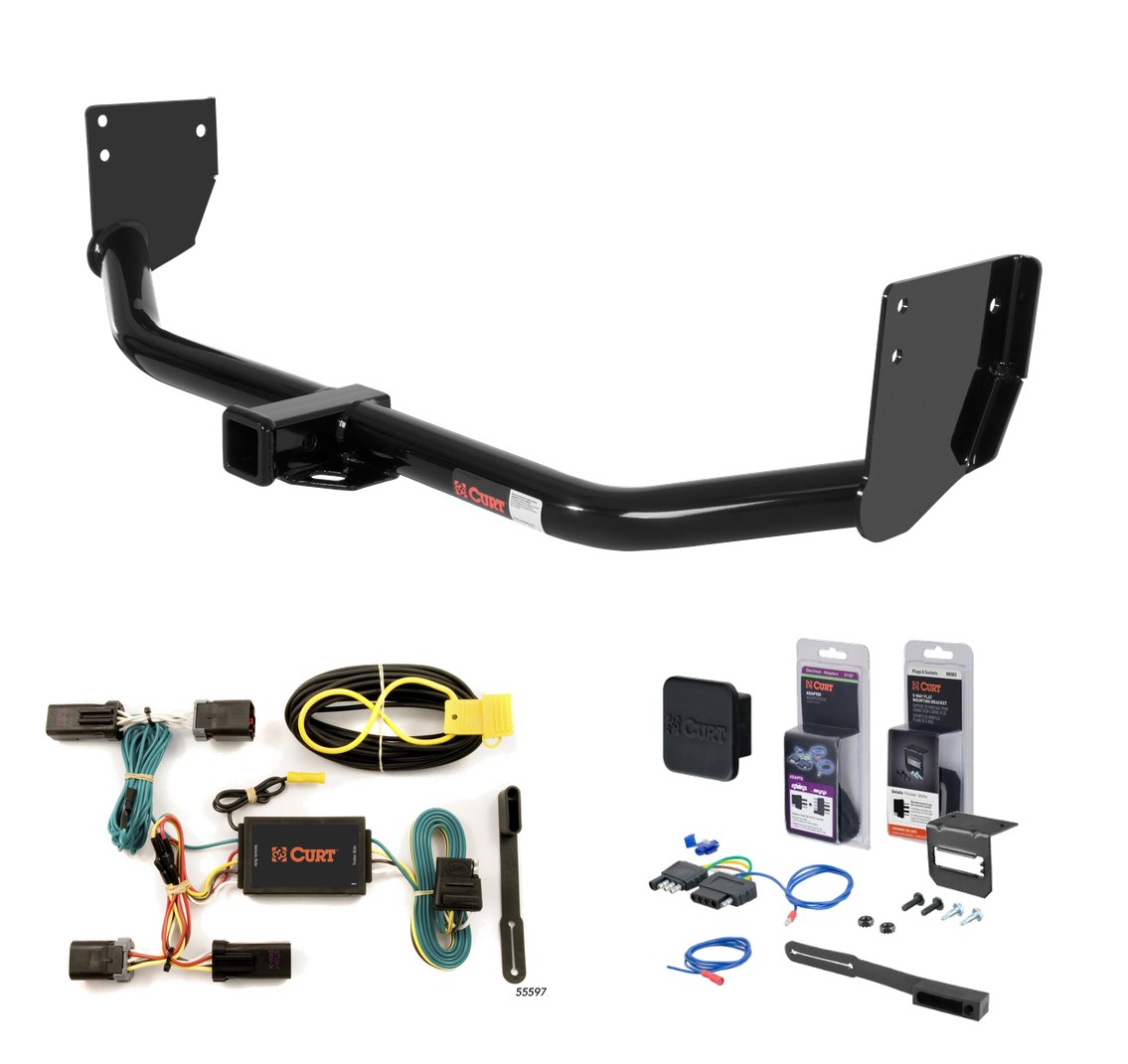 2007 - 2009 Chrysler Aspen Curt 2" Class 3 Trailer Tow Hitch + 5-Flat Wiring Kit Tow Boat/Utility Trailer with Surge Brakes 13296-1 thumbnail 0