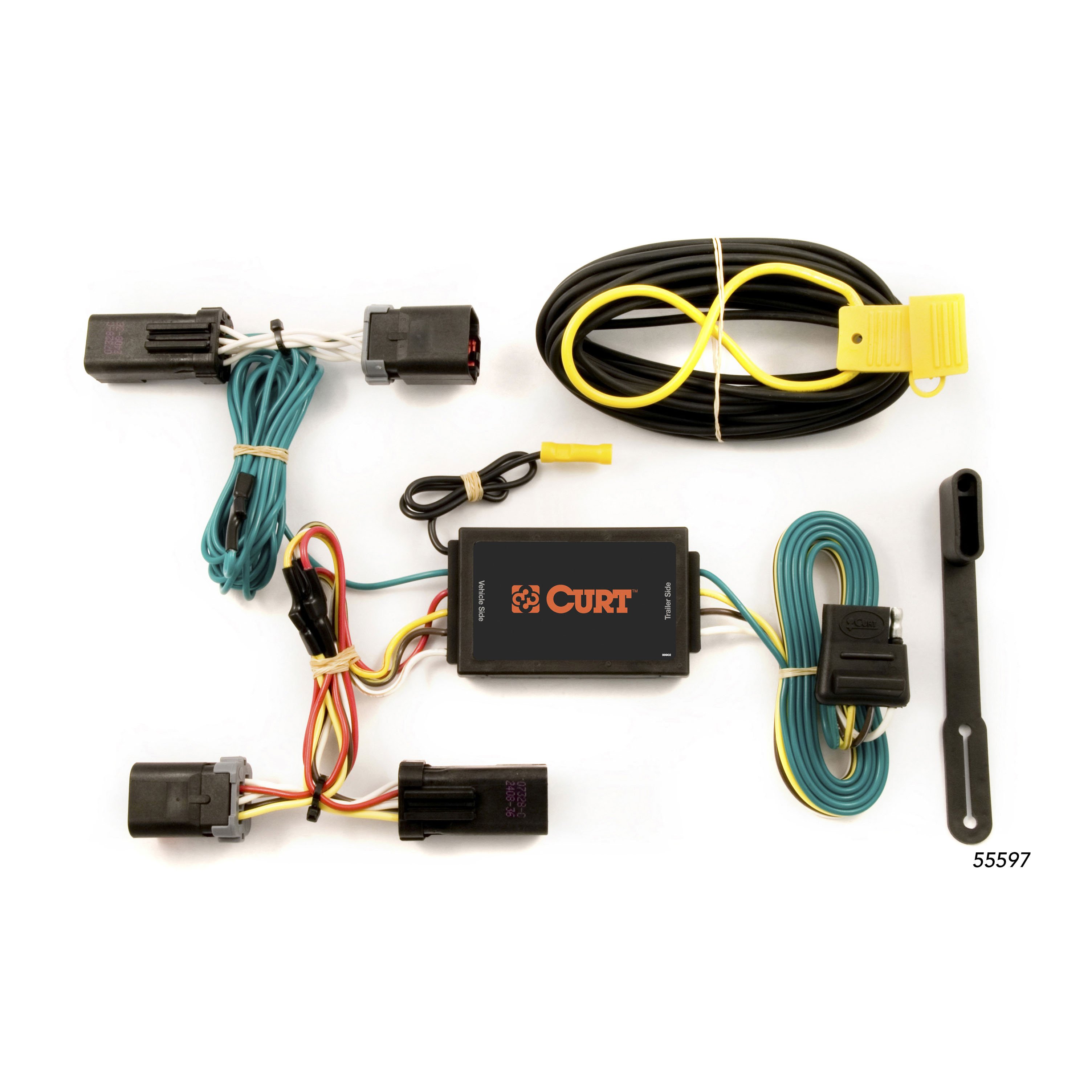2007 - 2009 Chrysler Aspen Curt 2" Class 3 Trailer Tow Hitch + 5-Flat Wiring Kit Tow Boat/Utility Trailer with Surge Brakes 13296-1 thumbnail 1