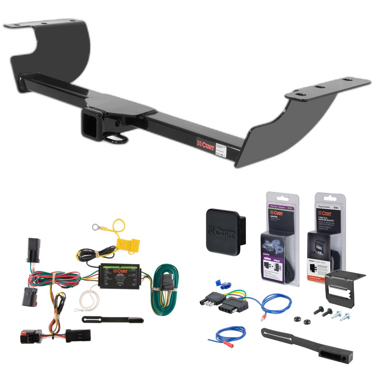05 - 10 Chrysler 300 Curt 2" Class 3 Trailer Tow Hitch + 5-Flat Wiring Kit Tow Boat/Utility Trailer with Surge Brakes 13465 thumbnail 0