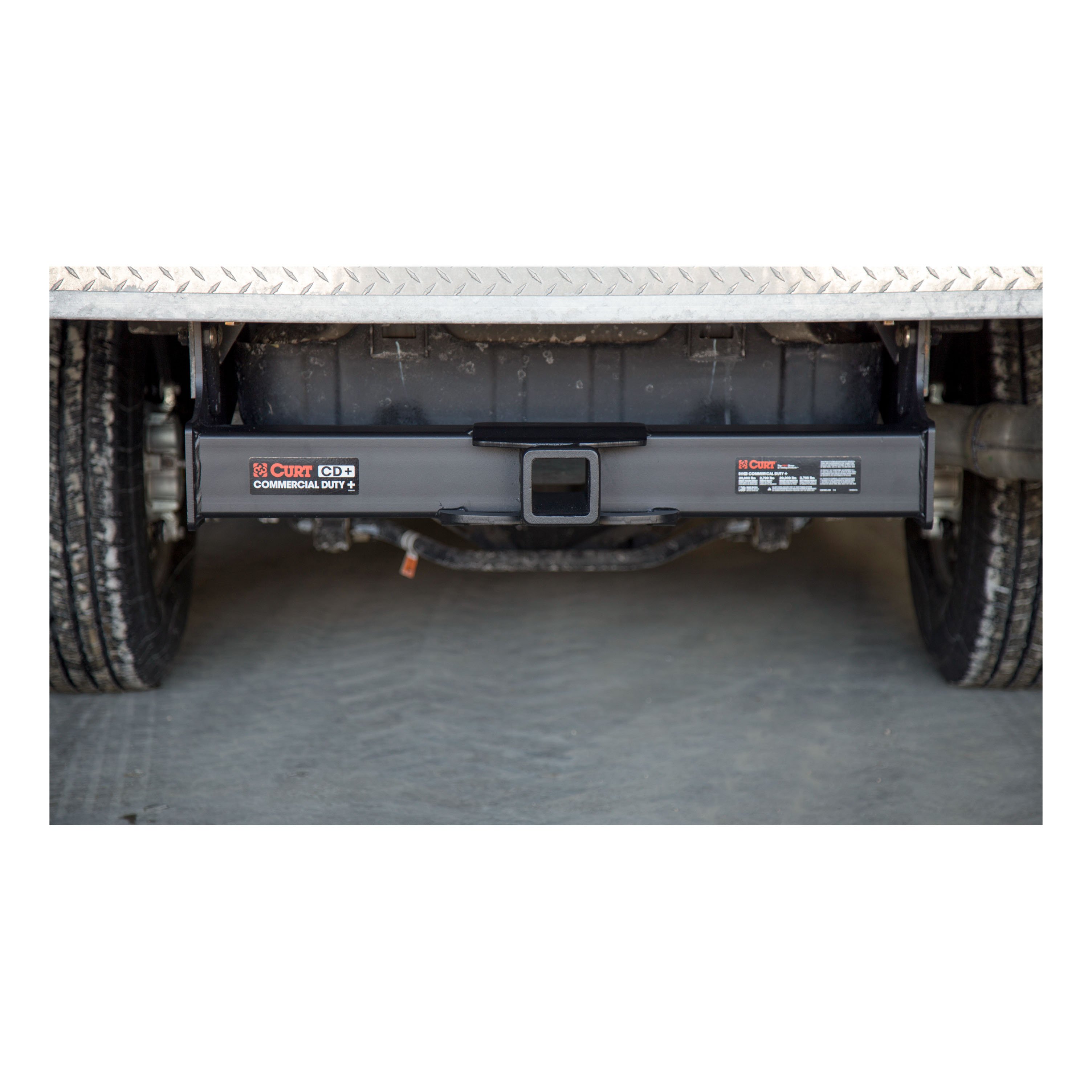 2008 - 2020 Ford F-350 Super Duty Cab & chassis with 34" frame width (O.D.) Curt 2-1/2" Class 5 Trailer Tow Hitch + 5-Flat Wiring Kit Tow Boat/Utility Trailer with Surge Brakes 15845 thumbnail 8