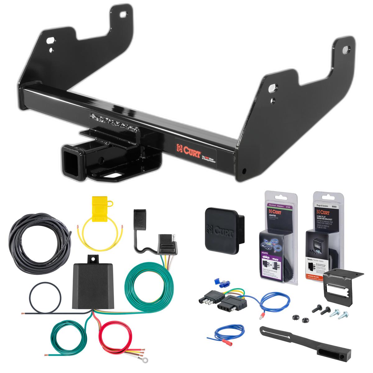 24 - 24 Ford F-150 Excluding factory receiver or Police Responder Curt 2" Class 4 Trailer Tow Hitch + 5-Flat Wiring Kit Tow Boat/Utility Trailer with Surge Brakes 14017 thumbnail 0