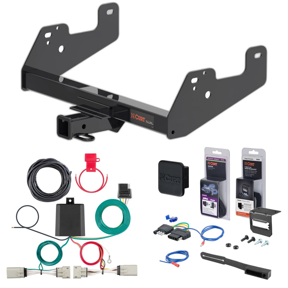 21 - 23 Ford F-150 w/ Backup Sensors & Excluding factory receiver or Police Responder Curt 2" Class 3 Trailer Tow Hitch + 4-way Wiring Kit 13475 thumbnail 0