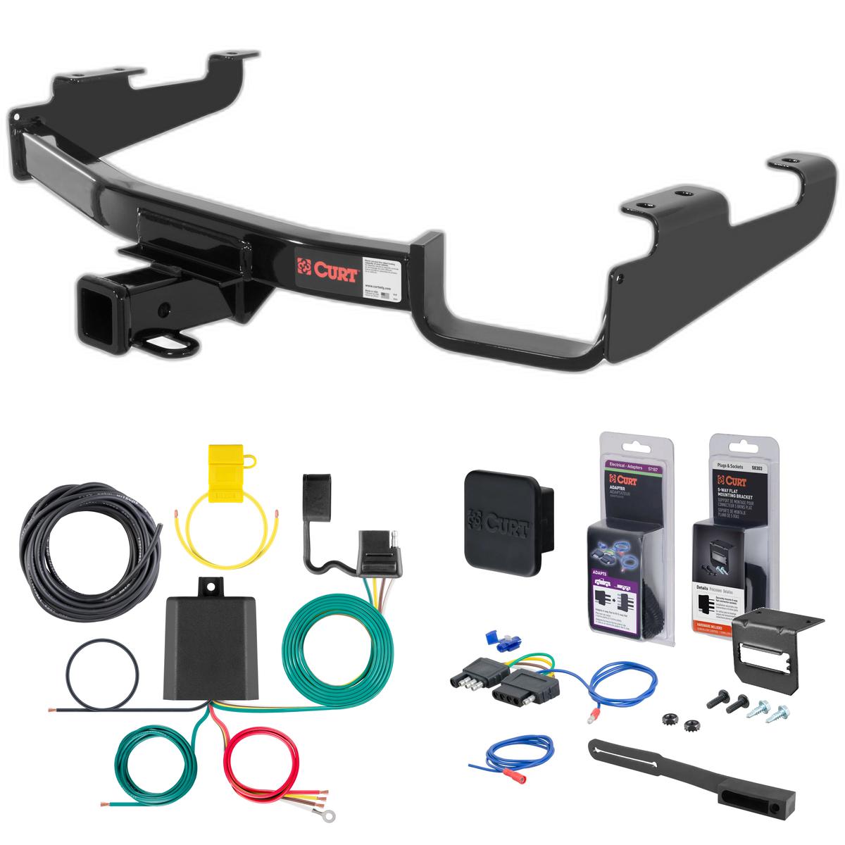 00 - 03 Chrysler Voyager Curt 2" Class 3 Trailer Tow Hitch + 5-Flat Wiring Kit Tow Boat/Utility Trailer with Surge Brakes 13362 thumbnail 0