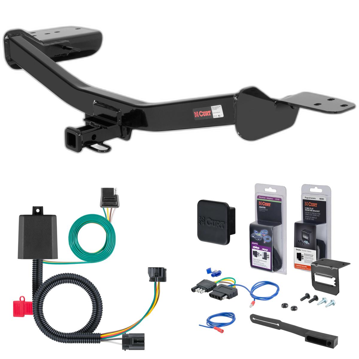 08 - 12 Infiniti EX35 Curt 1-1/4" Class 1 Trailer Tow Hitch + 5-Flat Wiring Kit Tow Boat/Utility Trailer with Surge Brakes 11510 thumbnail 0