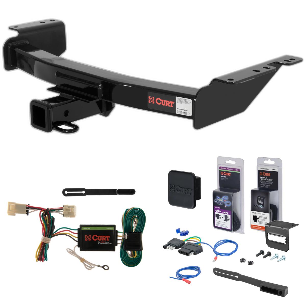 99 - 09 Pontiac Montana Excluding SV6 Curt 2" Class 3 Trailer Tow Hitch + 5-Flat Wiring Kit Tow Boat/Utility Trailer with Surge Brakes 13344 thumbnail 0