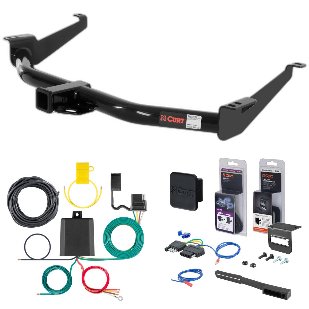 04 - 10 Infiniti QX56 Curt 2" Class 3 Trailer Tow Hitch + 5-Flat Wiring Kit Tow Boat/Utility Trailer with Surge Brakes 13188 thumbnail 0