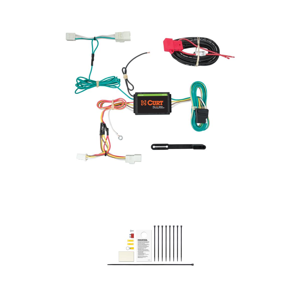 CURT Custom Wiring Harness, 4-Way Flat Output, Select Subaru WRX Trailer Connector Kit thumbnail 0