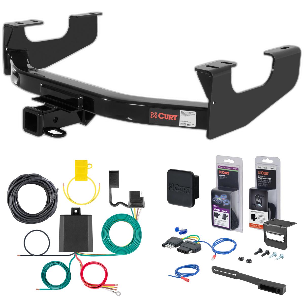 08 - 16 Ford F-450 Super Duty Excluding cab & chassis Curt 2" Class 4 Trailer Tow Hitch + 5-Flat Wiring Kit Tow Boat/Utility Trailer with Surge Brakes 14355 thumbnail 0