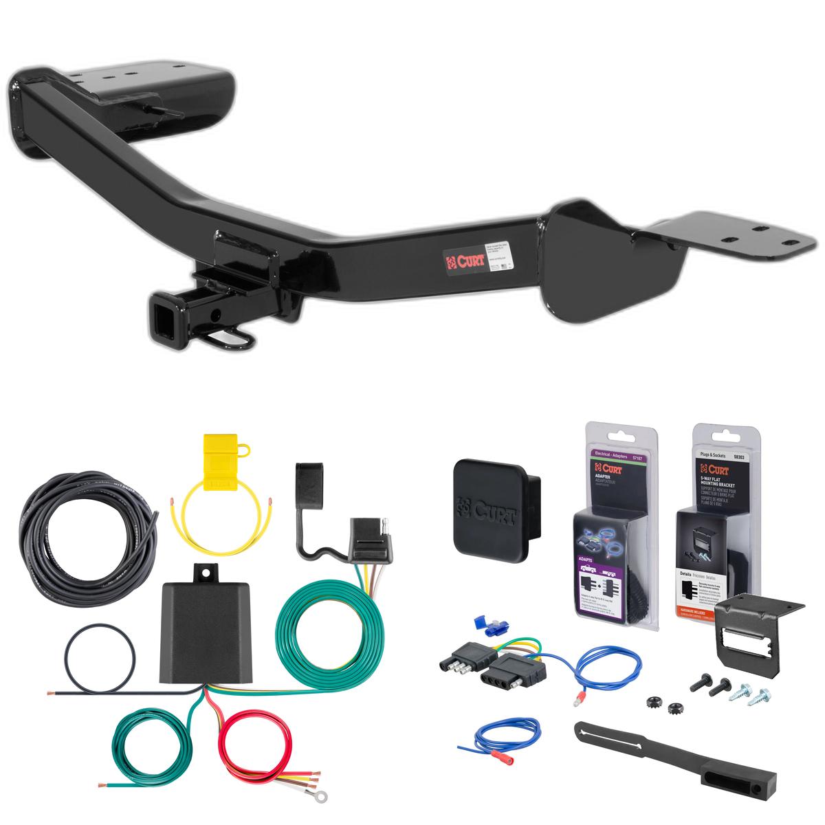 14 - 17 Infiniti QX50 Curt 1-1/4" Class 1 Trailer Tow Hitch + 5-Flat Wiring Kit Tow Boat/Utility Trailer with Surge Brakes 11510 thumbnail 0