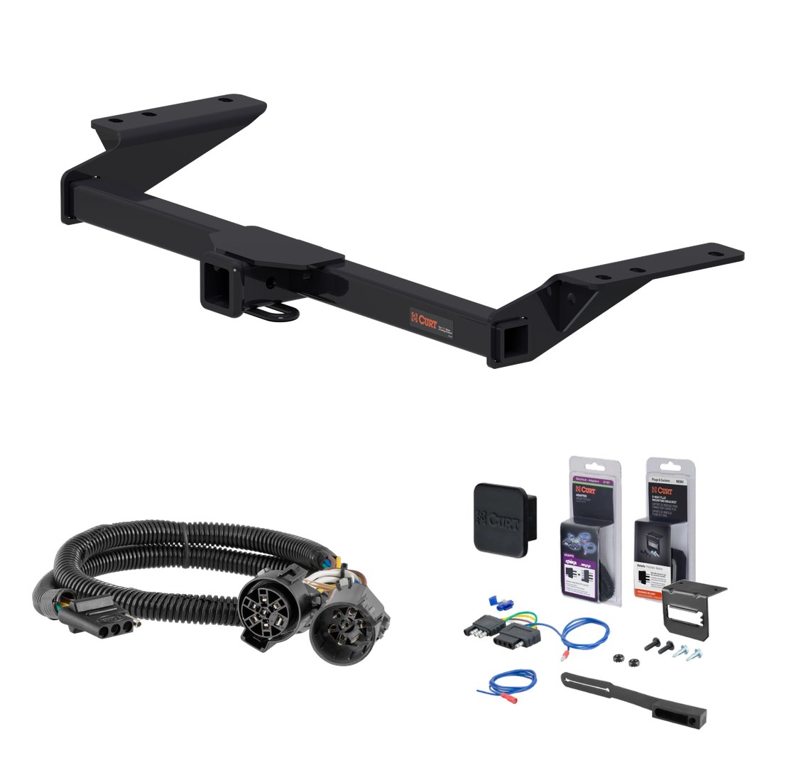 2019 - 2026 Chevrolet Blazer AWD models only (Excluding Premier) Curt 2" Class 3 Trailer Tow Hitch + 5-Flat Wiring Kit Tow Boat/Utility Trailer with Surge Brakes 13418 thumbnail 0