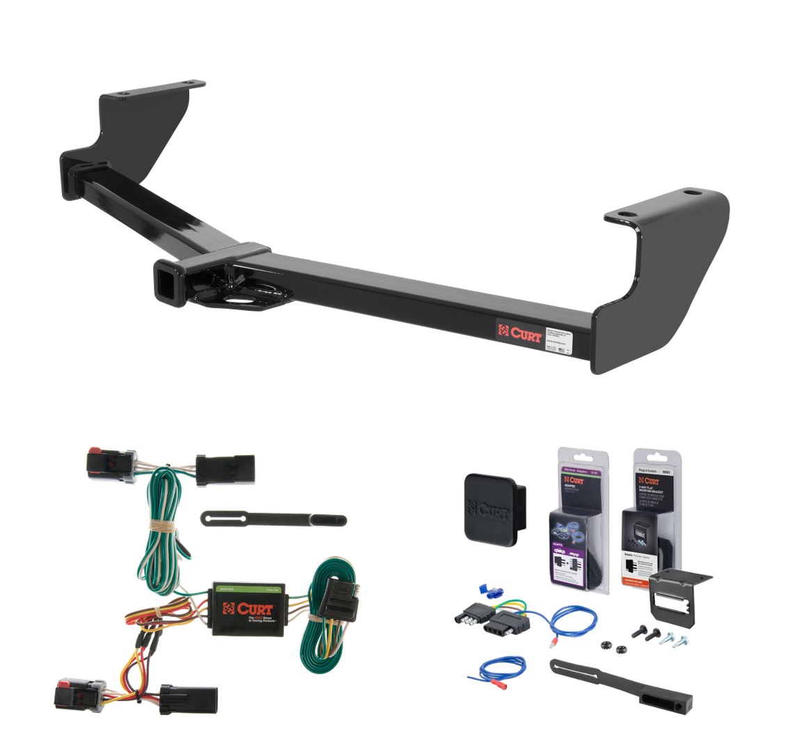 1996 - 2000 Dodge Caravan Excluding Stow 'n Go Curt 1-1/4" Class 2 Trailer Tow Hitch + 5-Flat Wiring Kit Tow Boat/Utility Trailer with Surge Brakes 12094 thumbnail 0