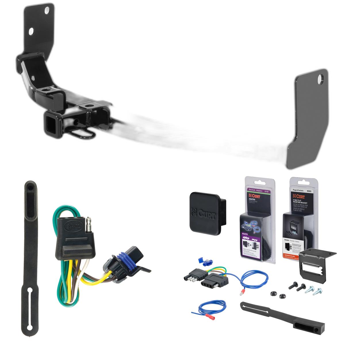 10 - 16 Cadillac SRX Curt 1-1/4" Class 2 Trailer Tow Hitch + 5-Flat Wiring Kit Tow Boat/Utility Trailer with Surge Brakes 12070 thumbnail 0