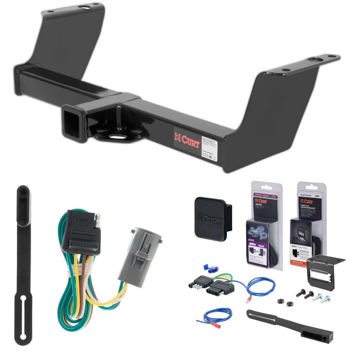 98 - 01 Mazda B2500 00 - 01 models are no drill Curt 2" Class 3 Trailer Tow Hitch + 5-Flat Wiring Kit Tow Boat/Utility Trailer with Surge Brakes 13019 thumbnail 0