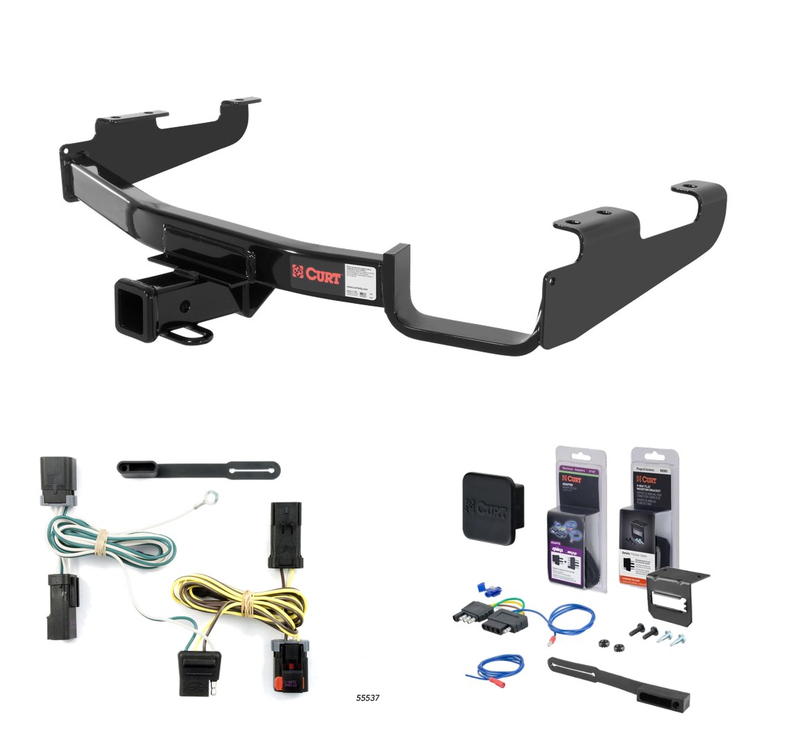 2004 - 2007 Dodge Caravan Excluding Stow 'n Go and Sport Curt 2" Class 3 Trailer Tow Hitch + 5-Flat Wiring Kit Tow Boat/Utility Trailer with Surge Brakes 13362 thumbnail 0