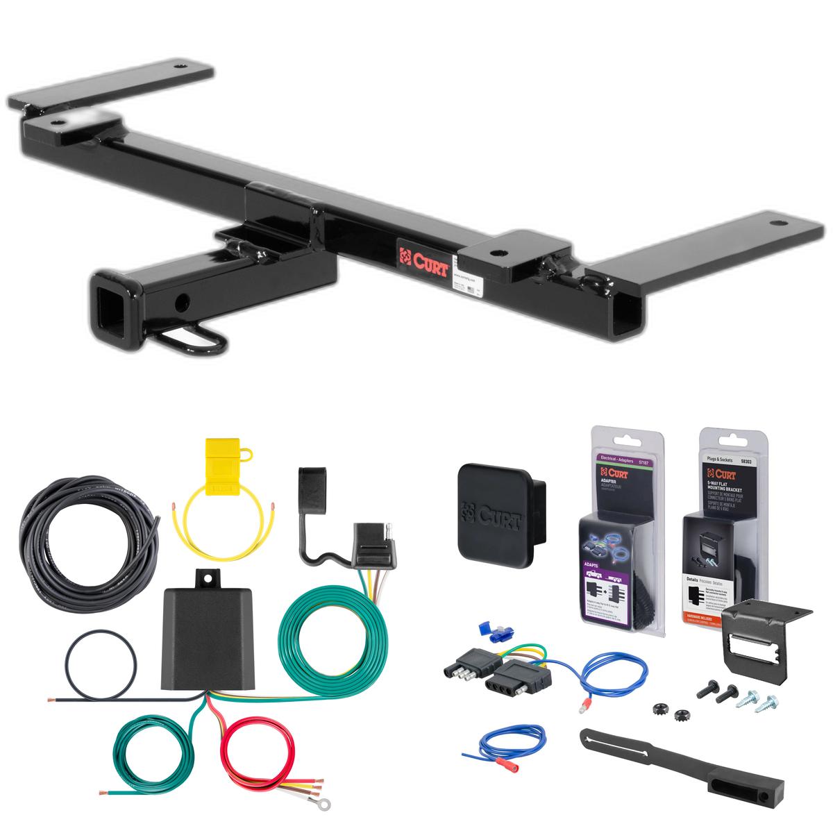 97 - 04 Chevrolet Corvette Coupe and convertible, excluding dual mode exhaust Curt 1-1/4" Class 1 Trailer Tow Hitch + 5-Flat Wiring Kit Tow Boat/Utility Trailer with Surge Brakes 11034 thumbnail 0