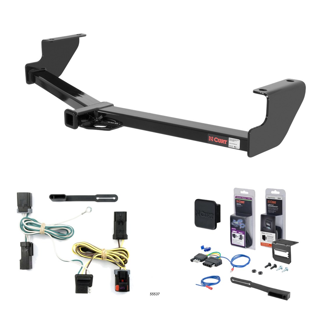 2004 - 2007 Dodge Caravan Excluding Stow 'n Go Curt 1-1/4" Class 2 Trailer Tow Hitch + 5-Flat Wiring Kit Tow Boat/Utility Trailer with Surge Brakes 12094 thumbnail 0