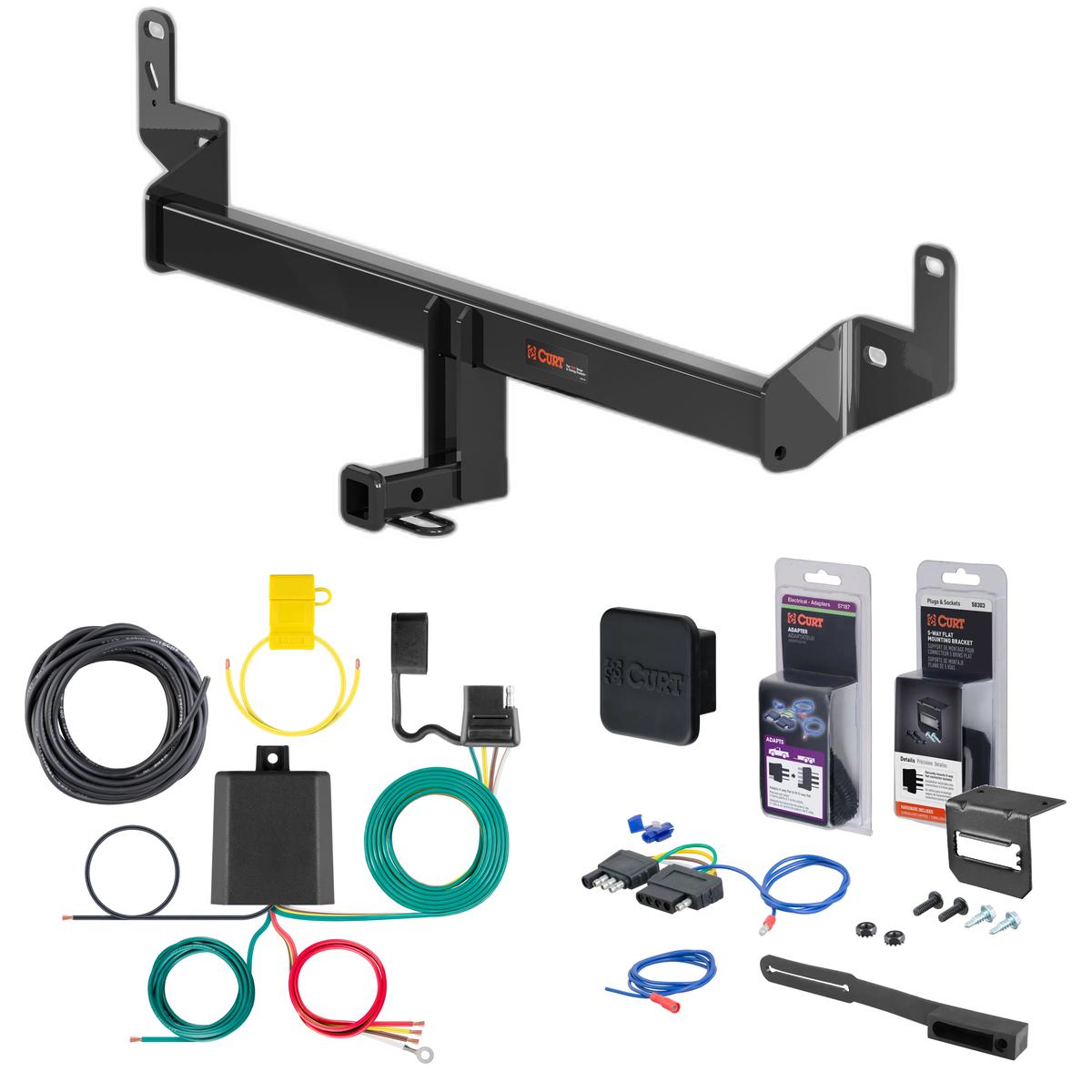 17 - 23 Chevrolet Bolt EV Curt 1-1/4" Class 1 Trailer Tow Hitch + 5-Flat Wiring Kit Tow Boat/Utility Trailer with Surge Brakes 11457 thumbnail 0