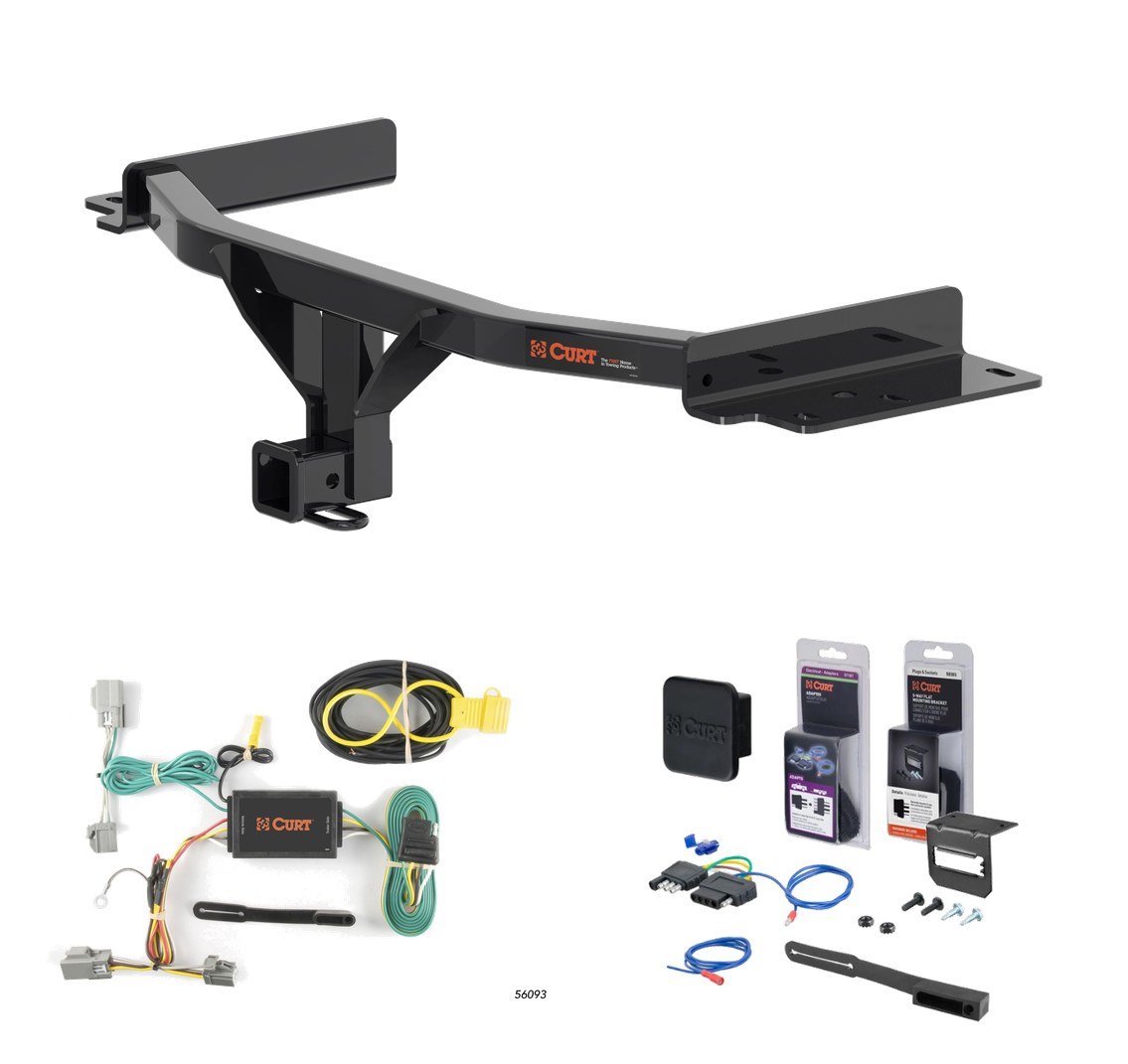 2025 - 2026 Ford Explorer Curt 2" Class 3 Trailer Tow Hitch + 5-Flat Wiring Kit Tow Boat/Utility Trailer with Surge Brakes 13438 thumbnail 0