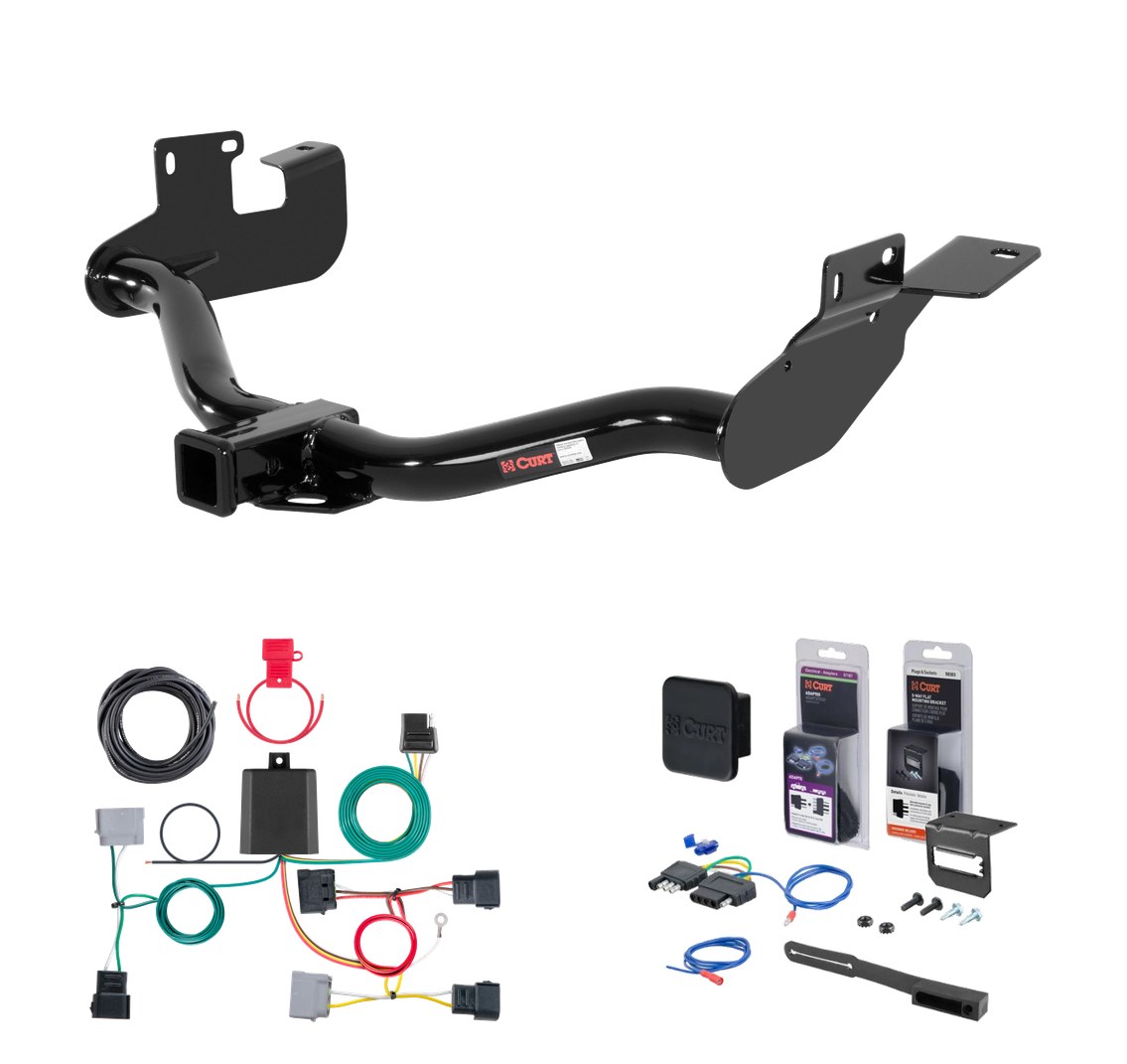 2005 - 2007 Ford Escape Without factory 1-1/4" receiver hitch Curt 2" Class 3 Trailer Tow Hitch + 5-Flat Wiring Kit Tow Boat/Utility Trailer with Surge Brakes 13650 thumbnail 0