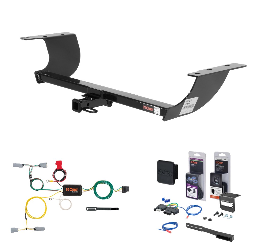 2015 - 2023 Dodge Challenger Curt 1-1/4" Class 2 Trailer Tow Hitch + 5-Flat Wiring Kit Tow Boat/Utility Trailer with Surge Brakes 12064 thumbnail 0