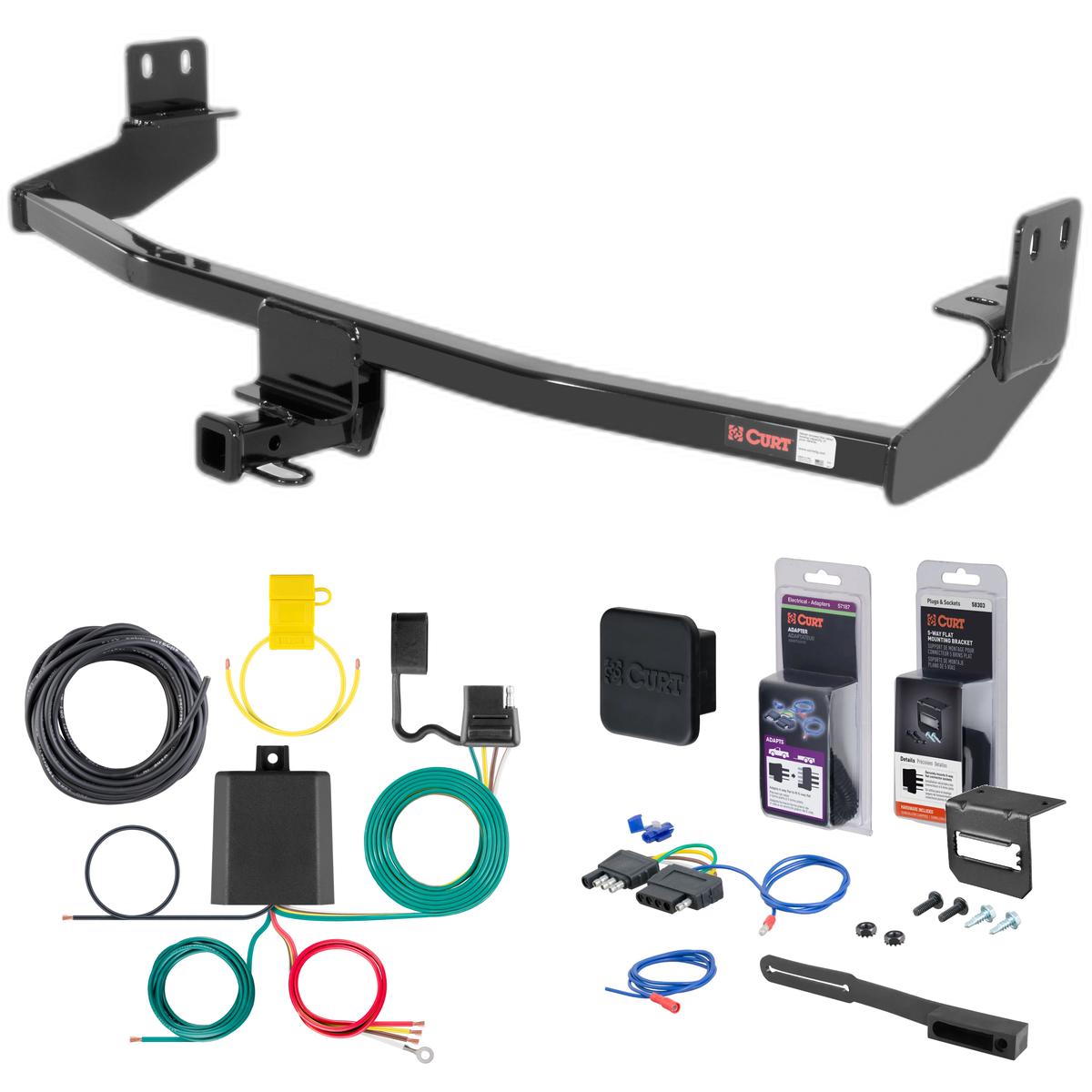 2000 Chrysler PT Cruiser Curt 1-1/4" Class 1 Trailer Tow Hitch + 5-Flat Wiring Kit Tow Boat/Utility Trailer with Surge Brakes 11132 thumbnail 0