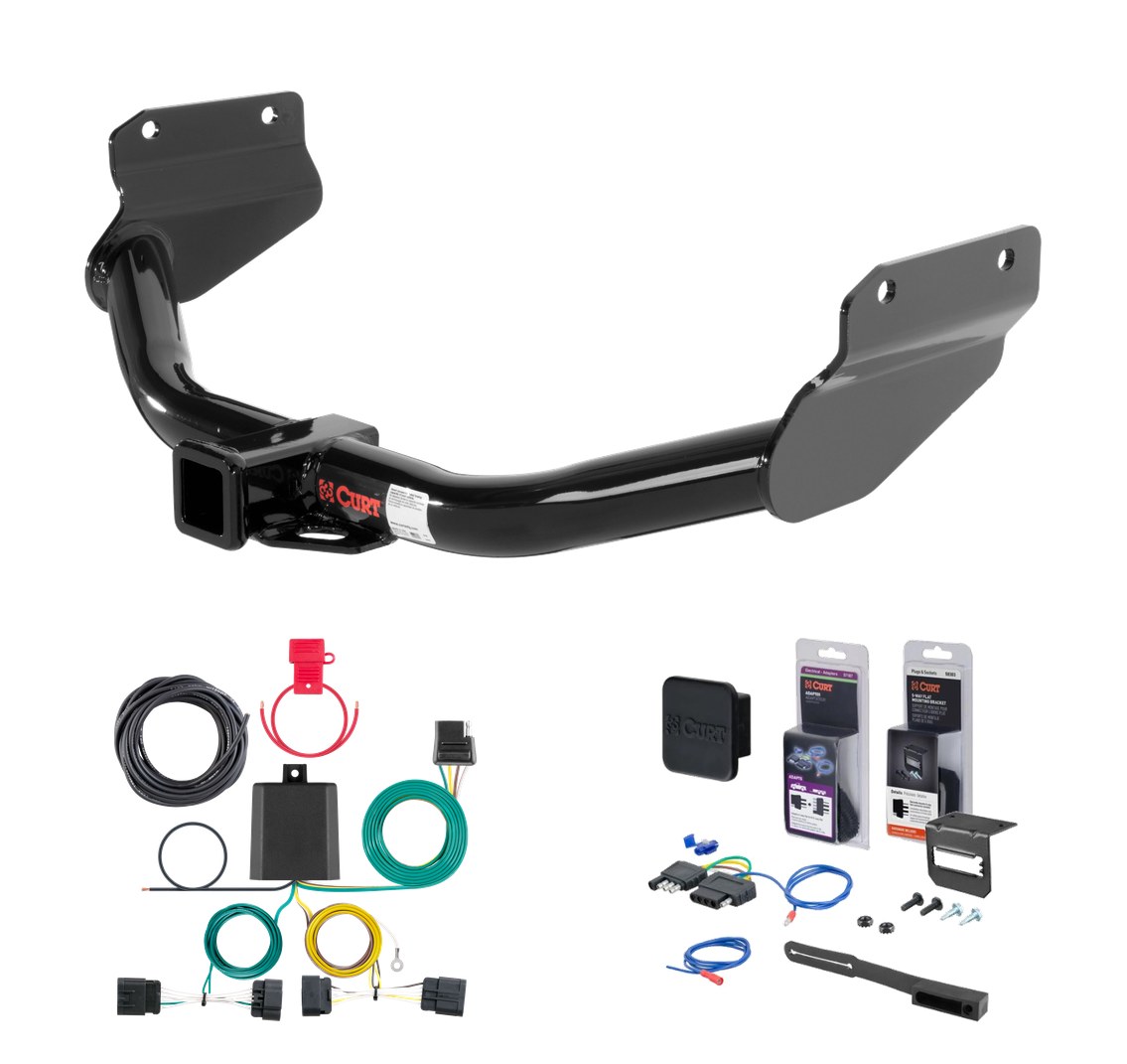 2014 - 2026 Dodge Durango Excluding SRT Curt 2" Class 3 Trailer Tow Hitch + 5-Flat Wiring Kit Tow Boat/Utility Trailer with Surge Brakes 13182 thumbnail 0
