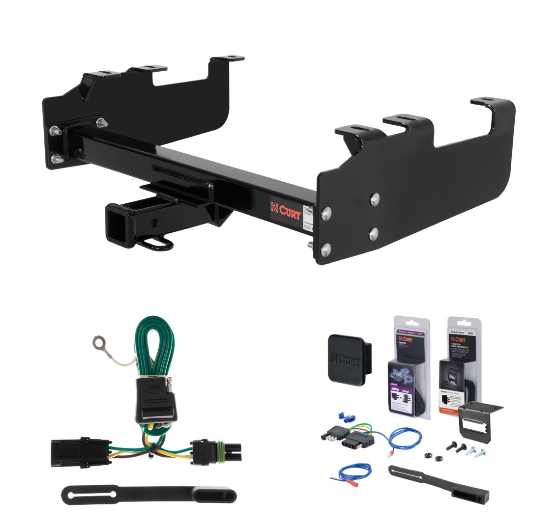1985 - 1986 Chevrolet C20 With 10" step bumper Curt 2" Class 3 Trailer Tow Hitch + 5-Flat Wiring Kit Tow Boat/Utility Trailer with Surge Brakes 13099 thumbnail 0