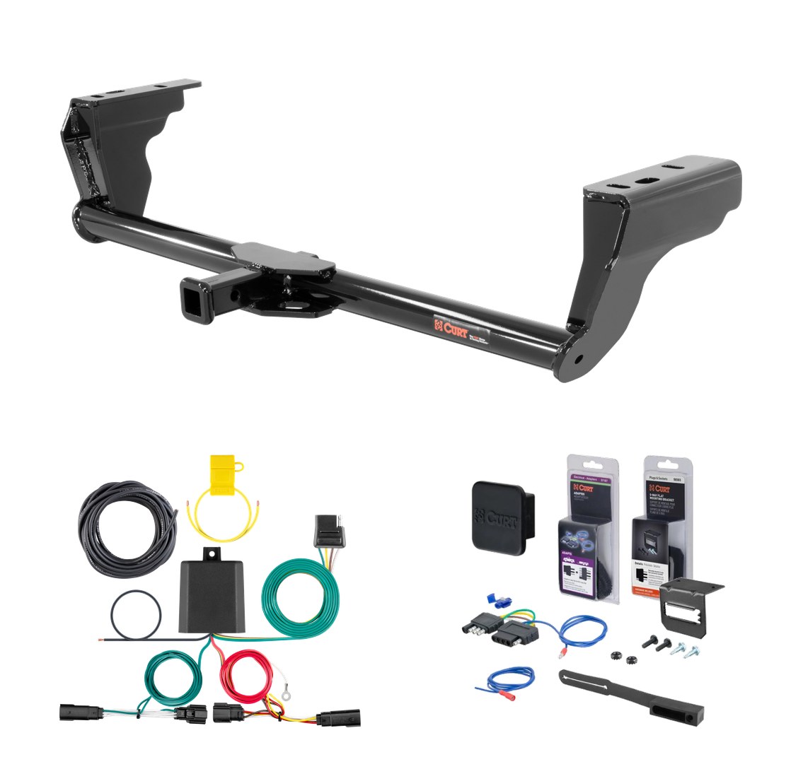 2019 - 2024 Ford Edge Titanium or ST only Curt 1-1/4" Class 2 Trailer Tow Hitch + 5-Flat Wiring Kit Tow Boat/Utility Trailer with Surge Brakes 12140 thumbnail 0